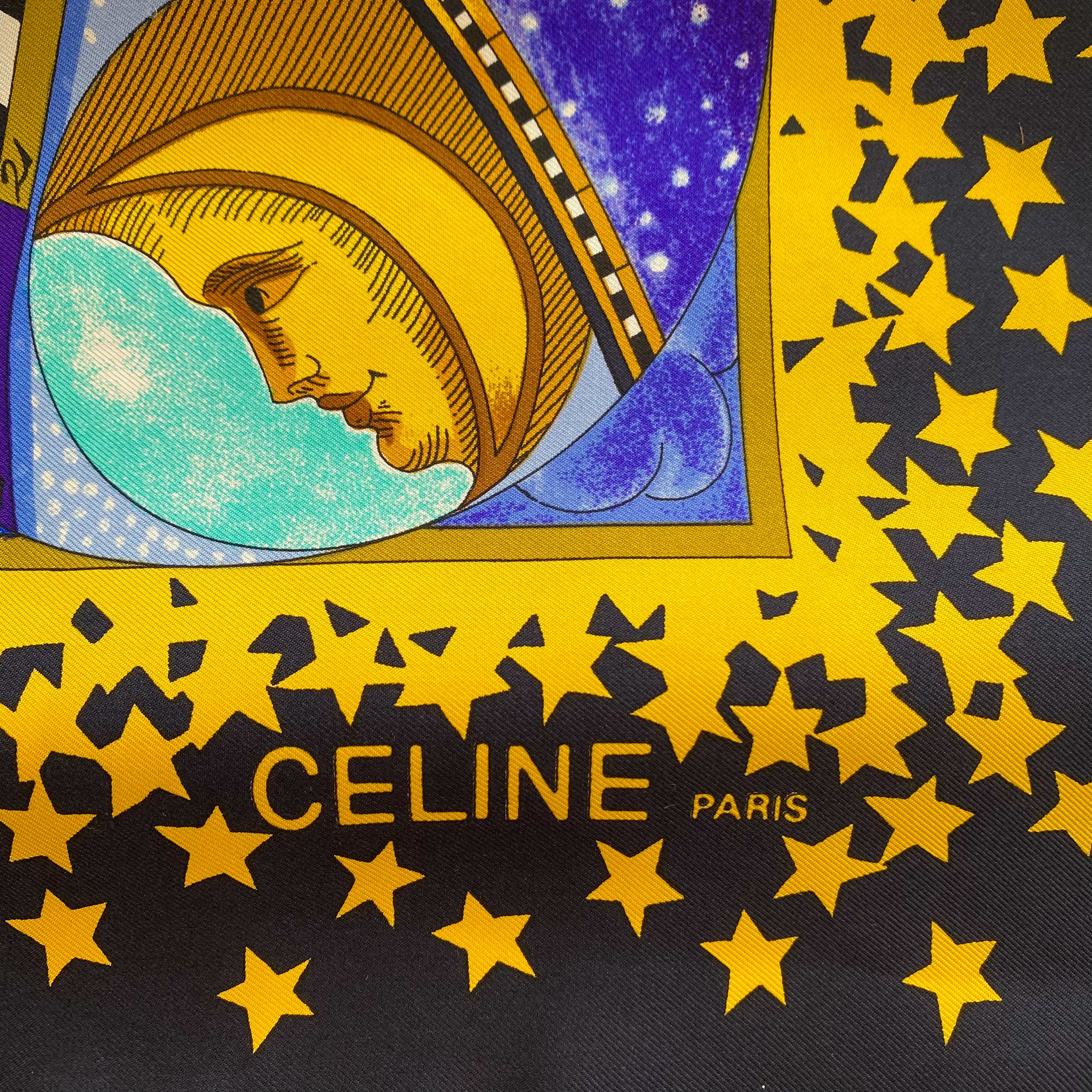 Celine Astronomy Designer Silk Scarf