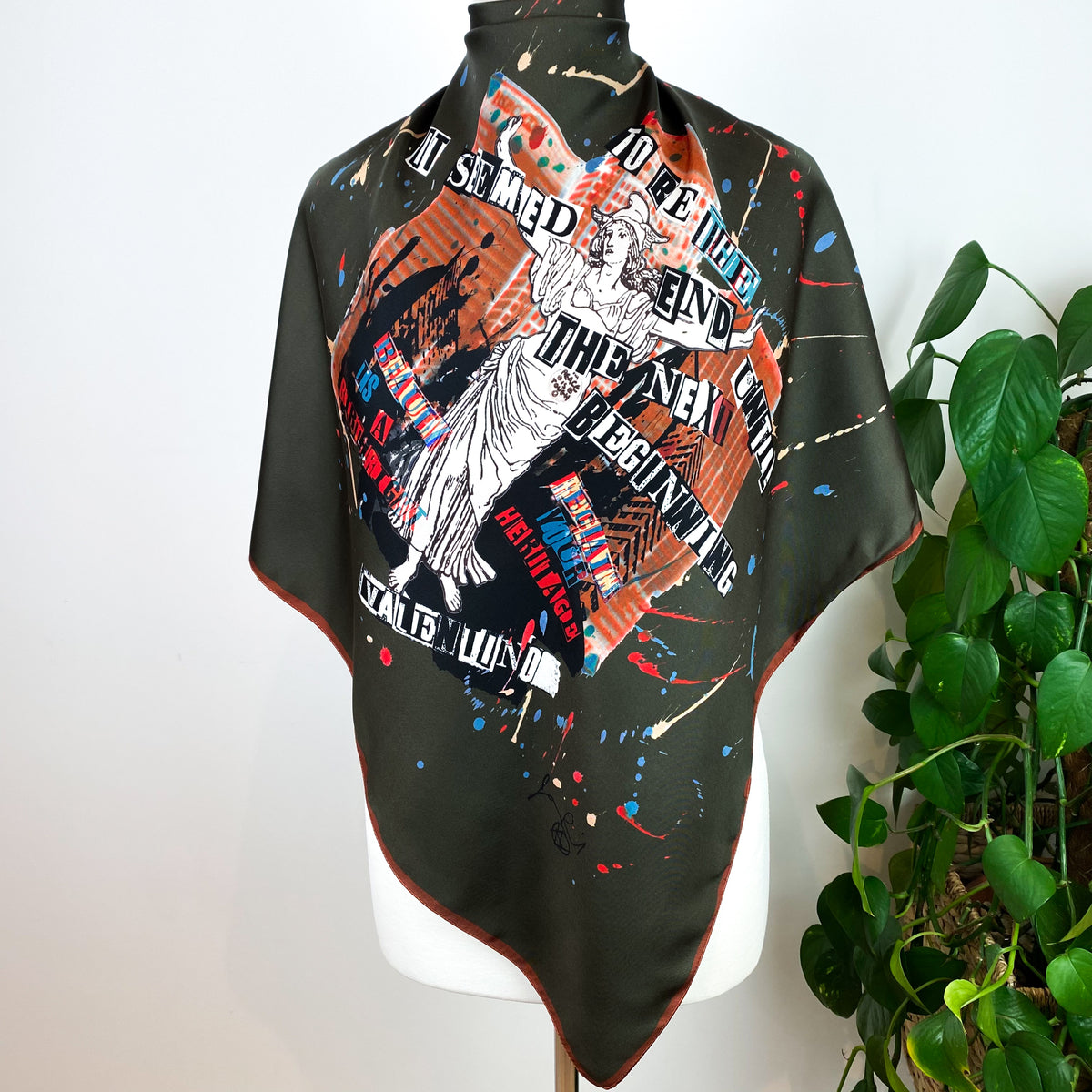 Graffiti Design Valentino Designer Silk Scarf