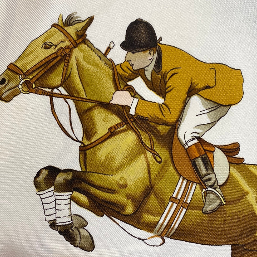 Boxed Hermes Jumping 1971 Designer Silk Scarf