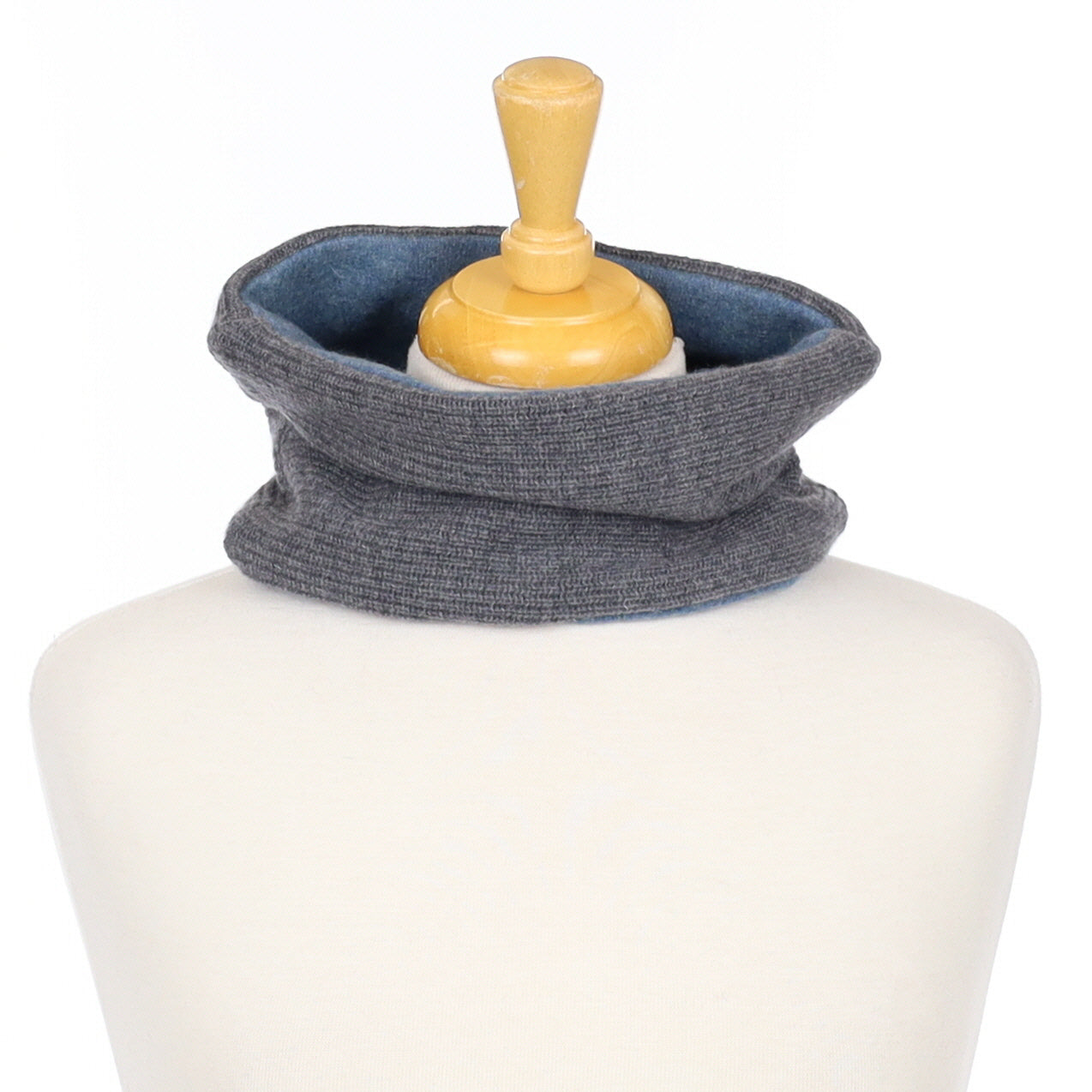 Men’s rib Slate Grey and Muted Aqua Neck Warmer