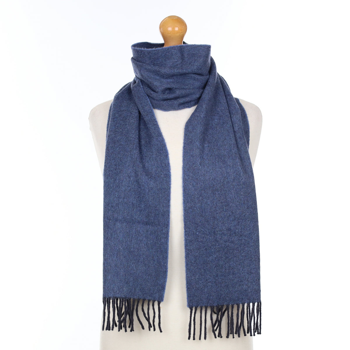 Scottish French Navy Marl Cashmere Woven Scarf