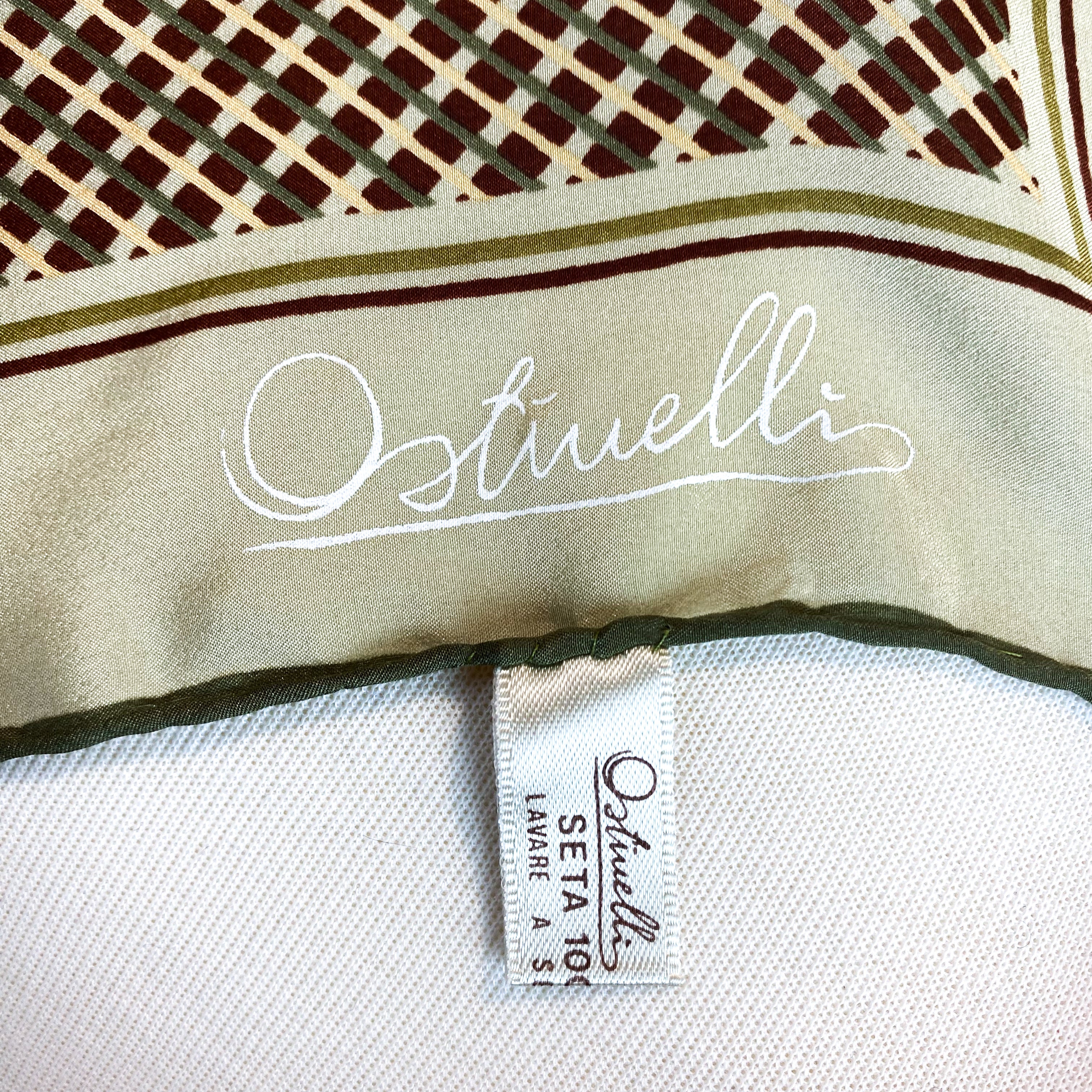 1970’s Ostinelli Geometric Silk Scarf