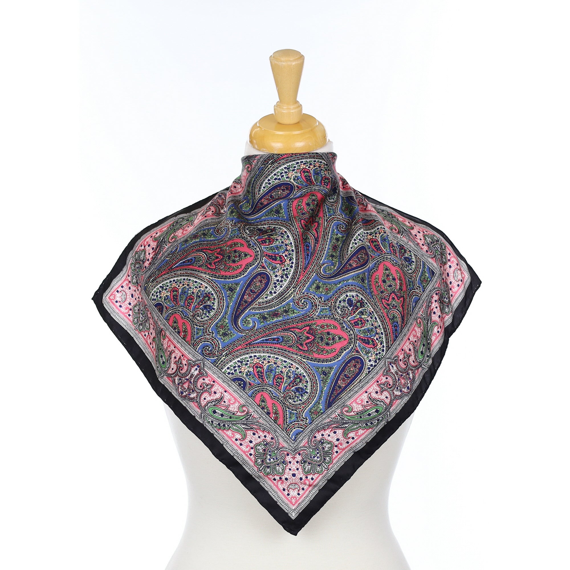 Pink and Blue Paisley Silk Scarf