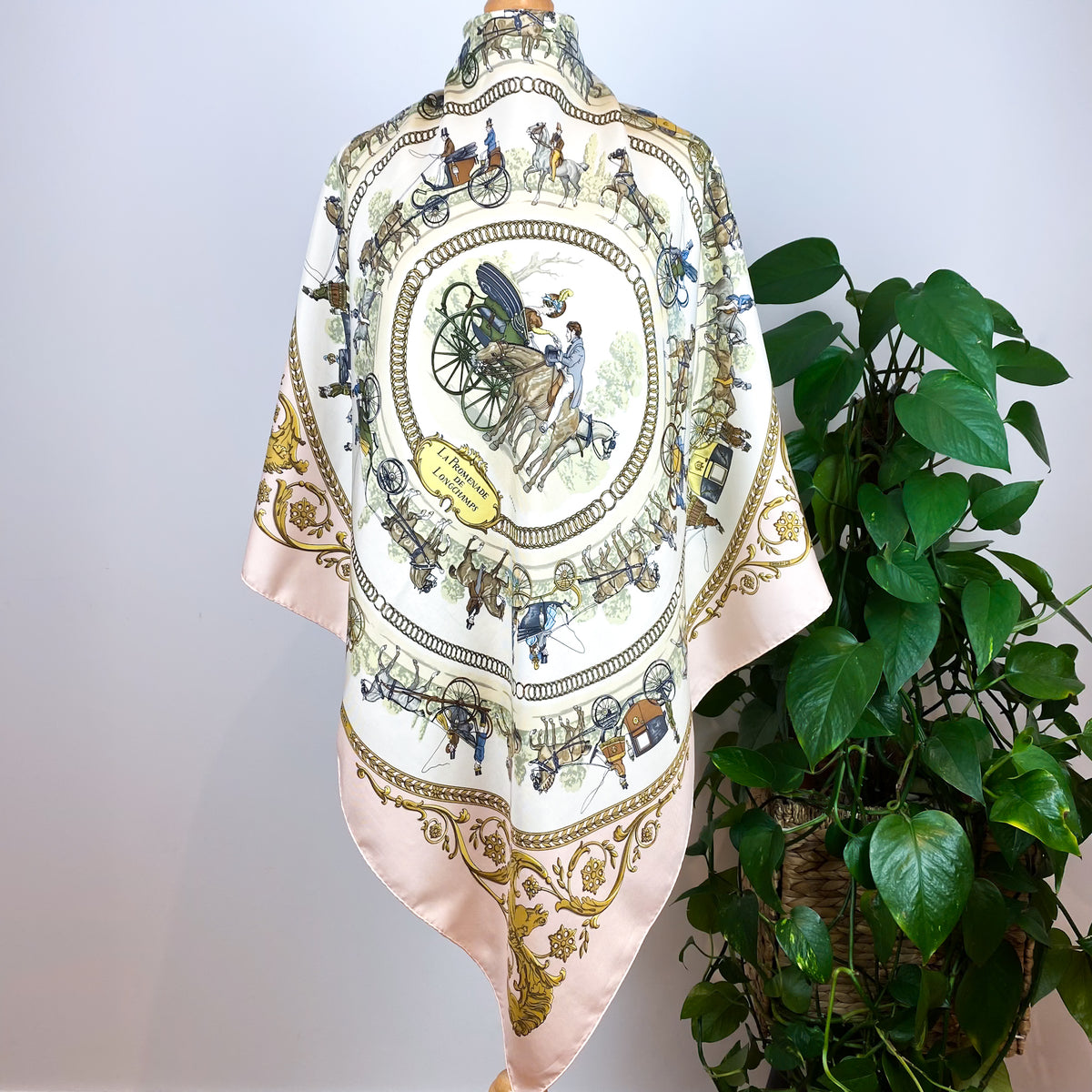 Boxed Hermes La Promenade De Longchamps Silk Scarf