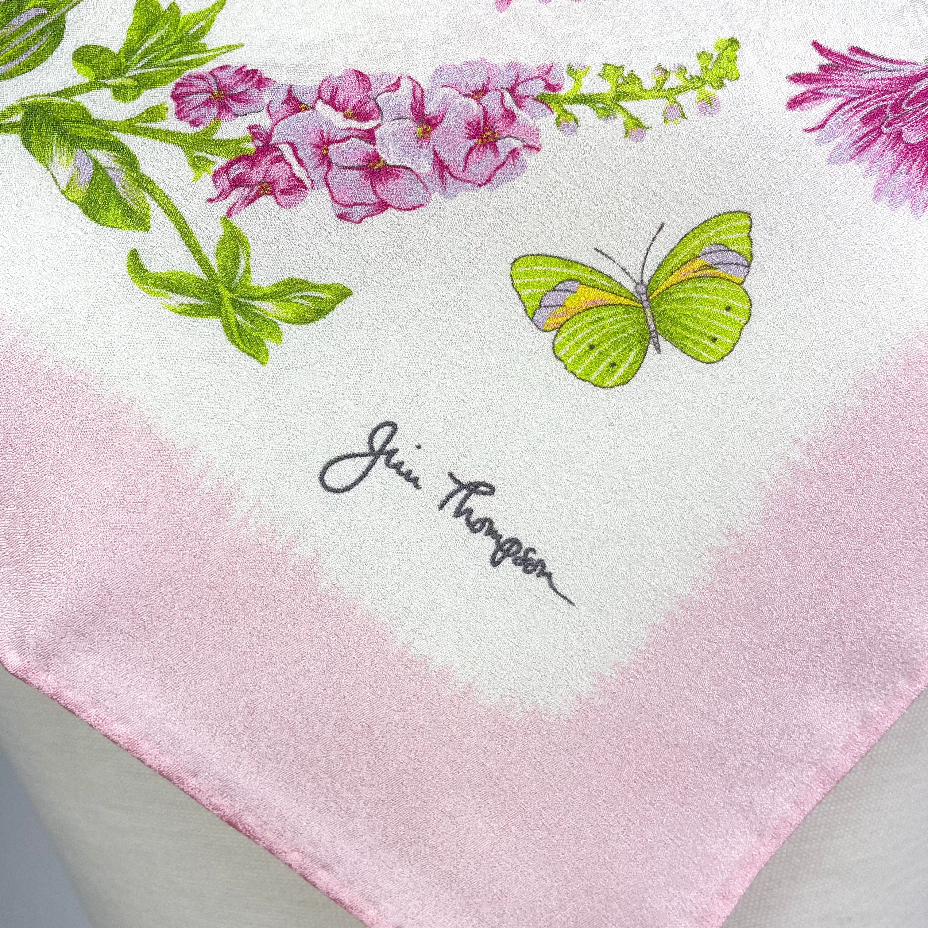 Brand New Jim Thompson Small Floral Silk Scarf