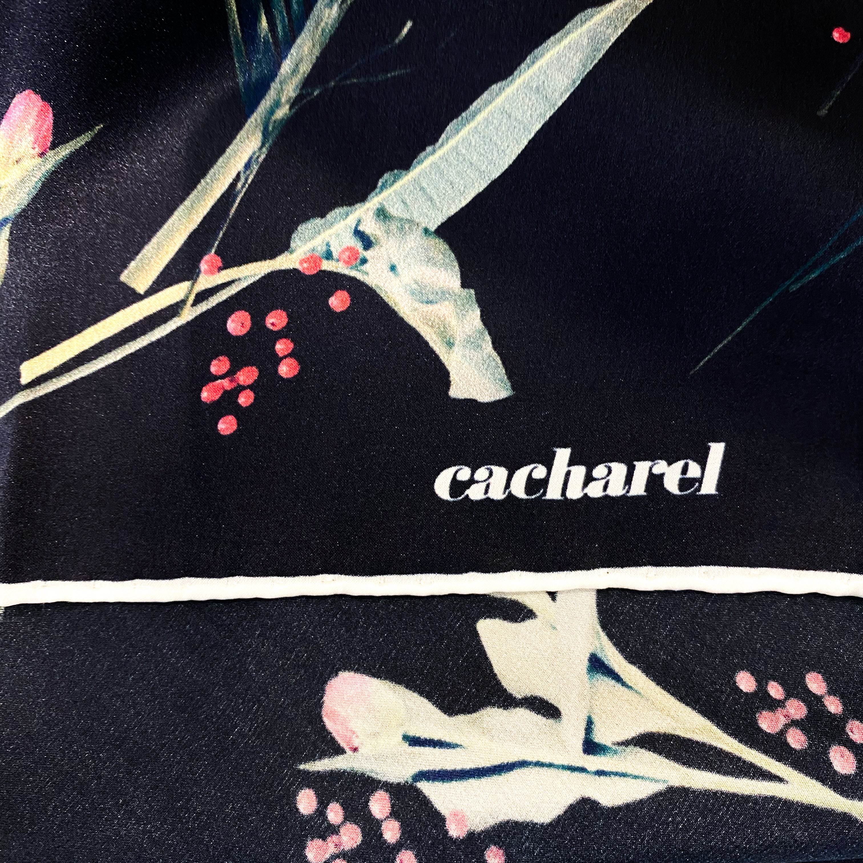 Cacharel Floral Vintage Silk Scarf