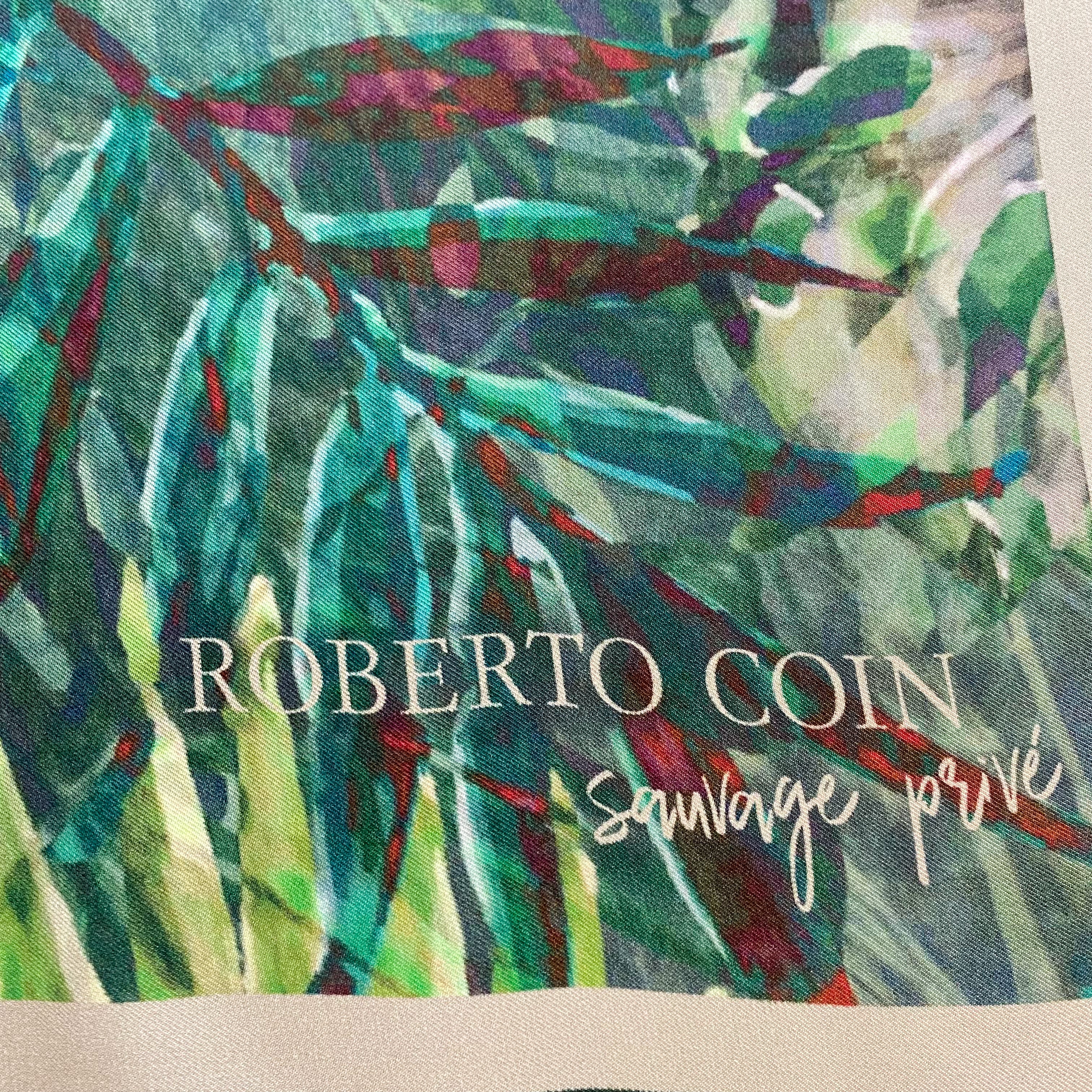 Roberto Coin Green Tropical Silk Scarf