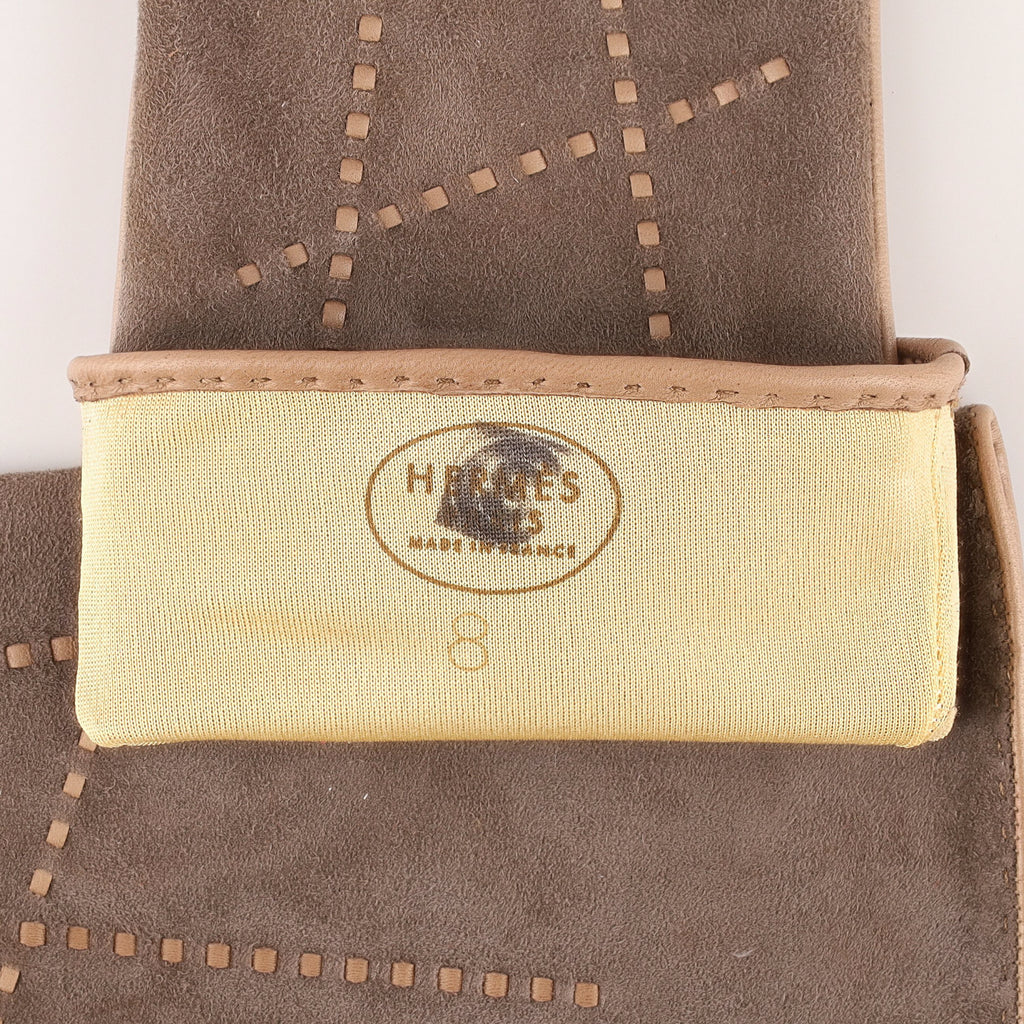 Boxed Hermès Leather and Suede Gloves