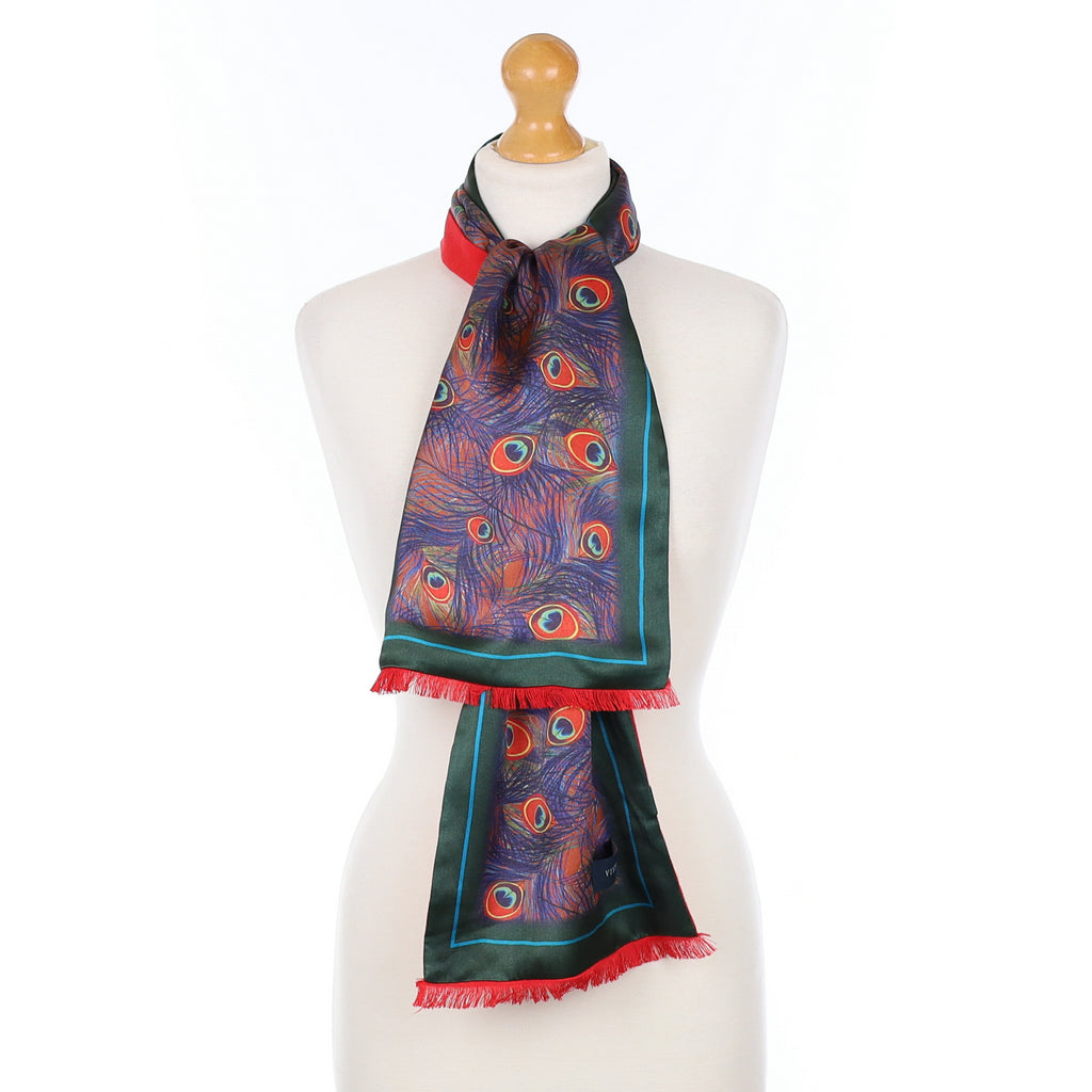 Viyella Peacock Feather Vintage Silk Scarf