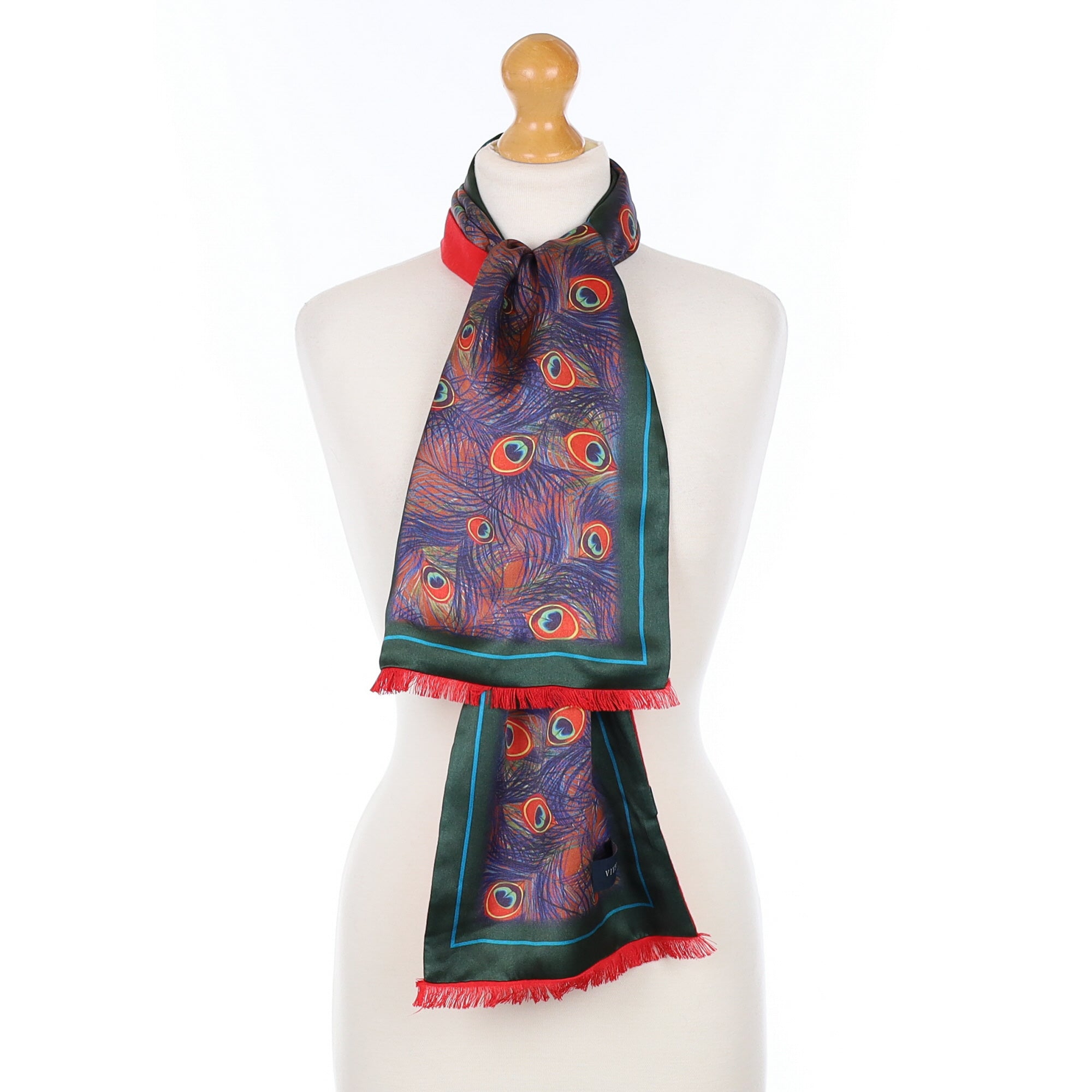 Viyella Peacock Feather Vintage Silk Scarf