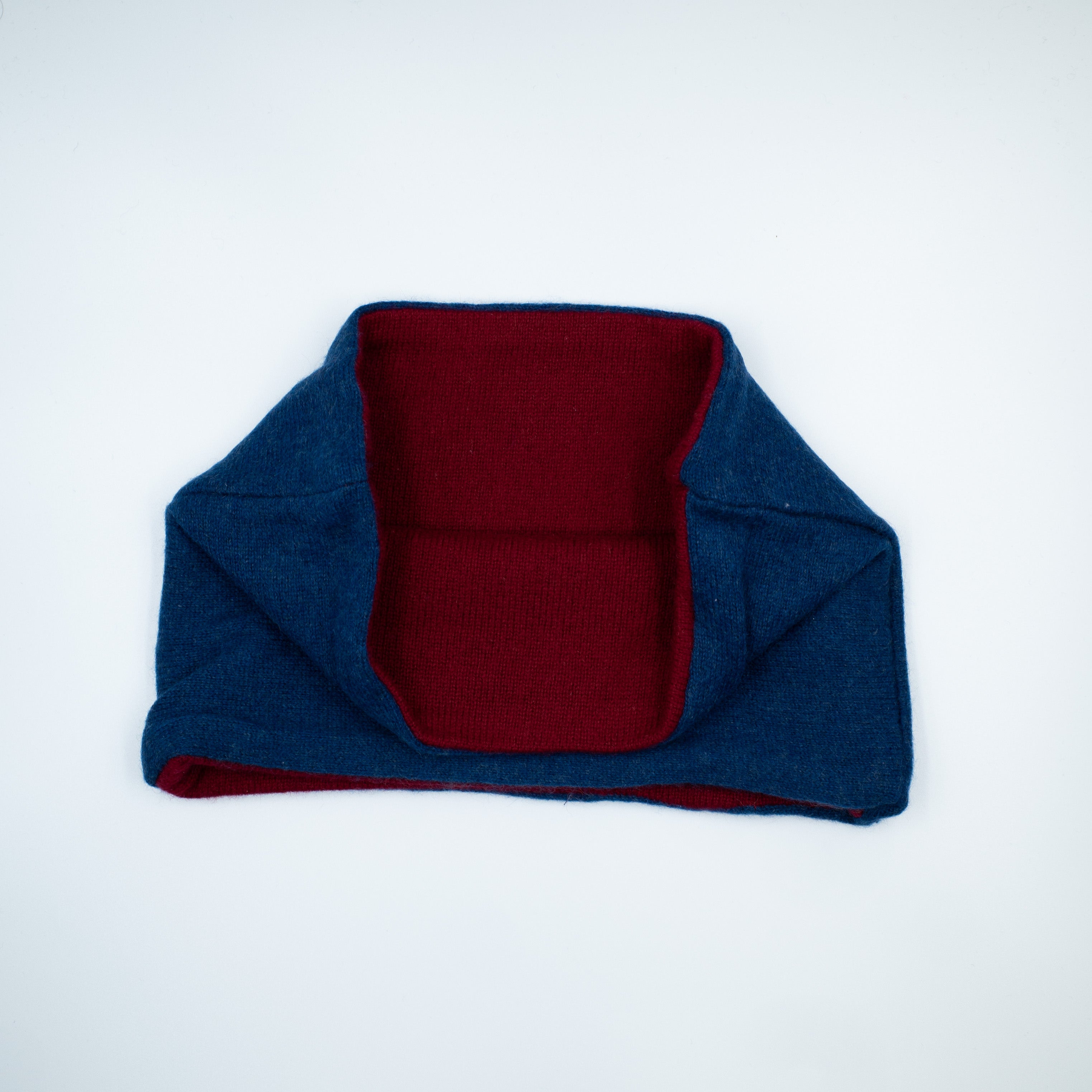 Dark Red and Prussian Blue Neck Warmer