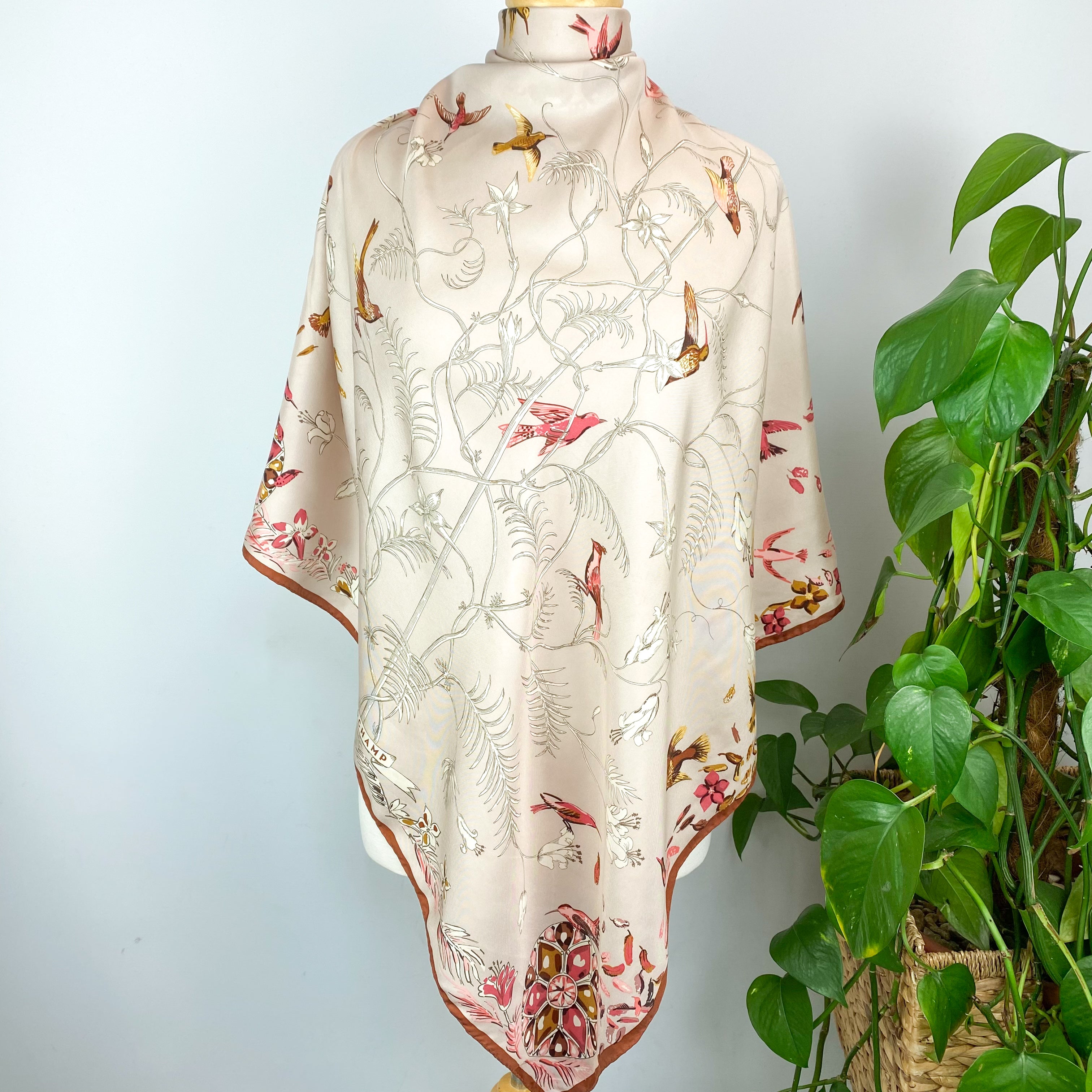 Pretty Bird Design Longchamp Silk Scarf