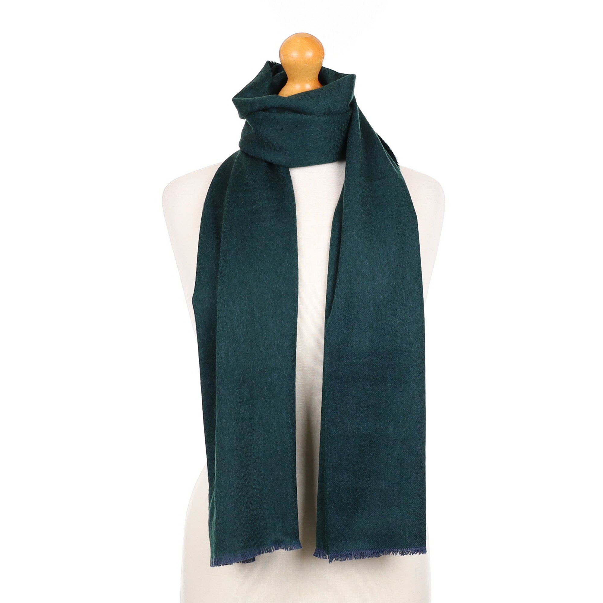 Scottish Begg & Co Forest Green Marl Cashmere Luxury Woven Scarf