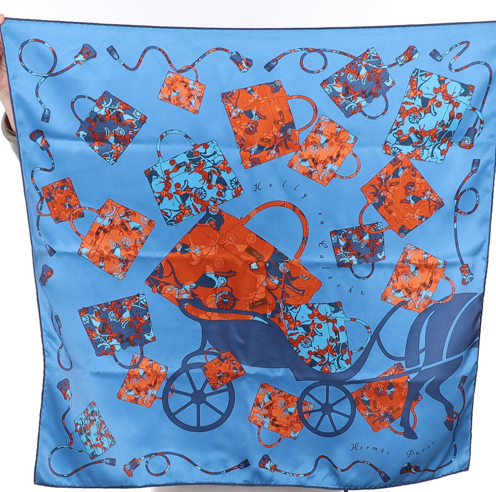 Hermès 70 Kelly en Calèche Silk Scarf