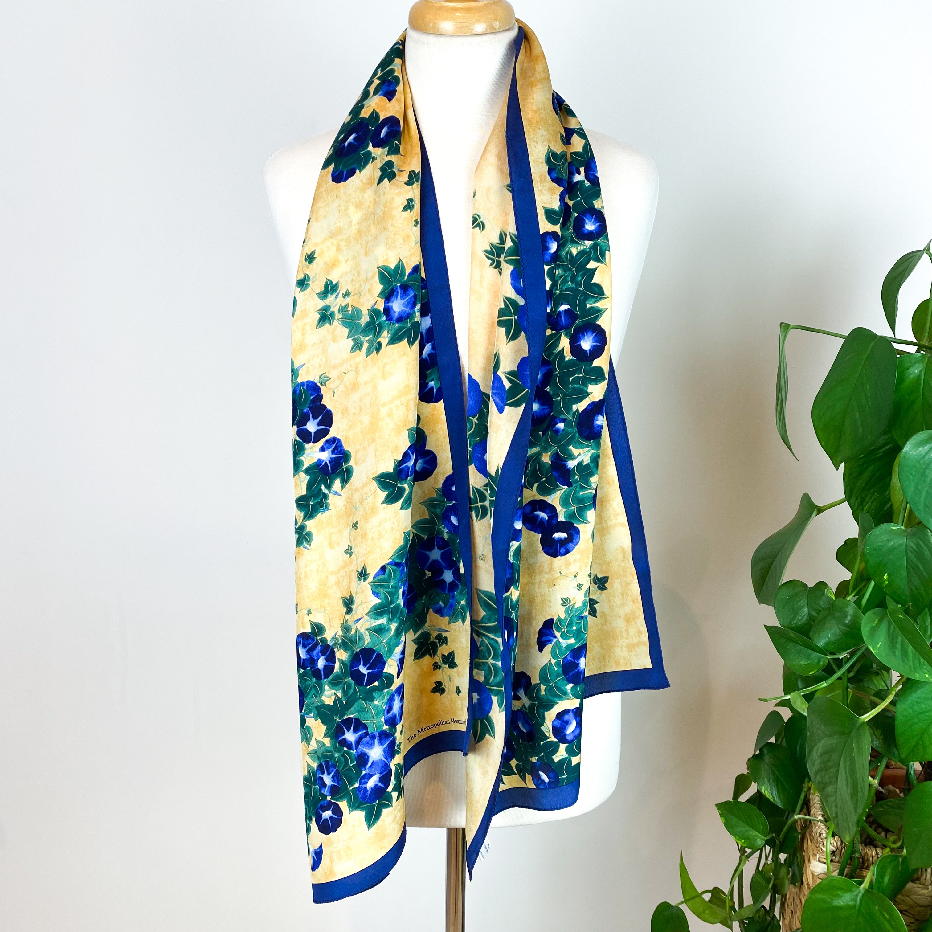 Museum Collection Long Floral Silk Scarf