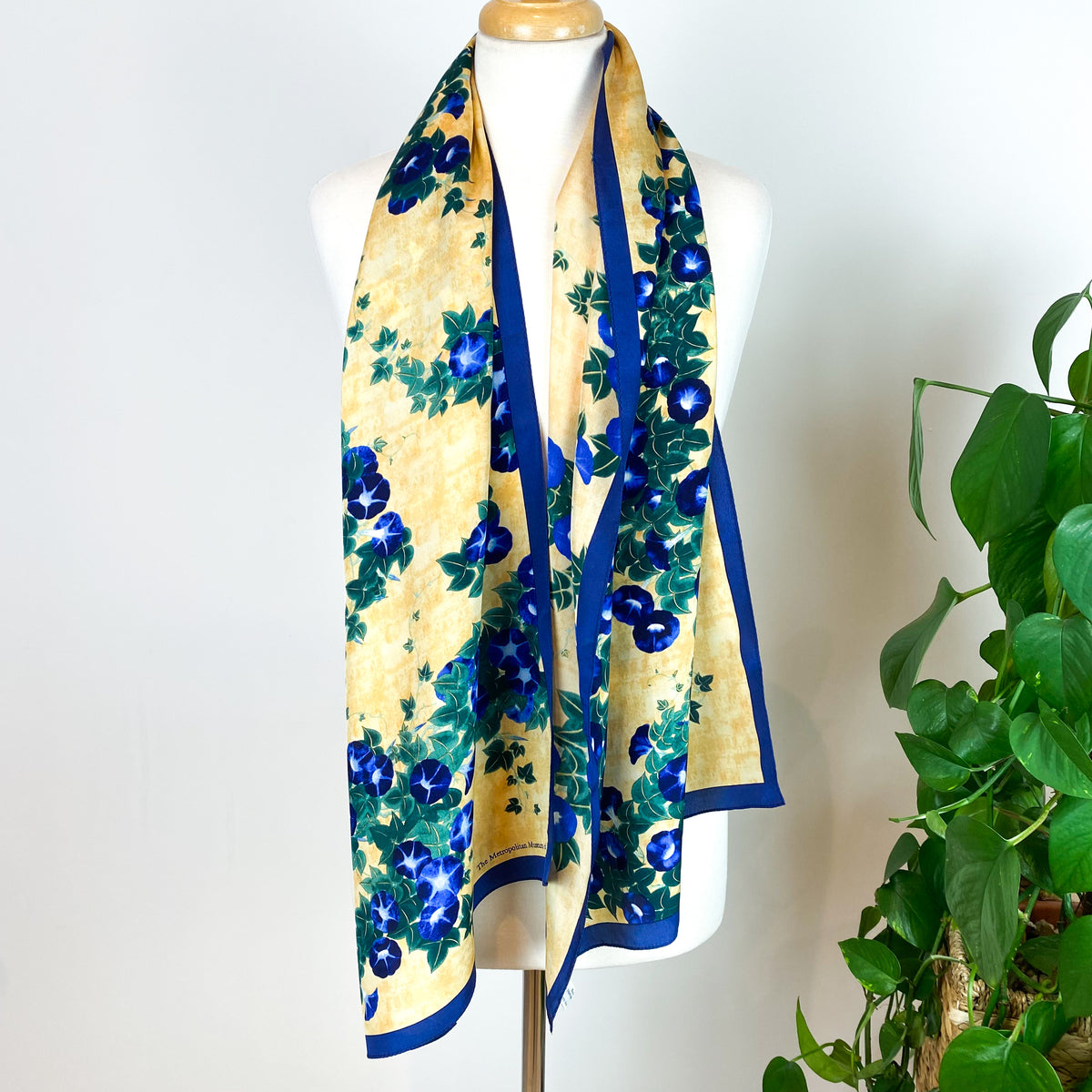 Museum Collection Long Floral Silk Scarf