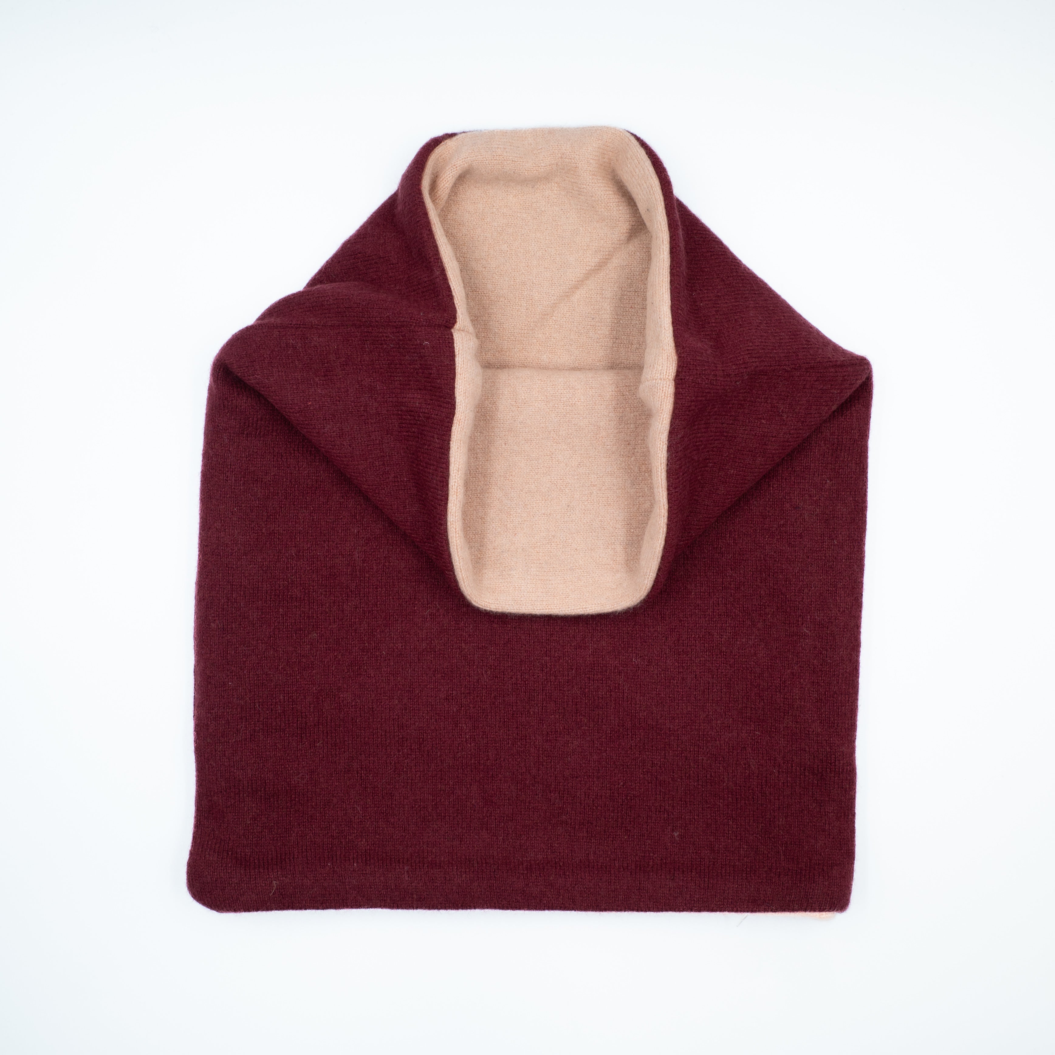 Burgundy and Nude Pink Double Layered Snood