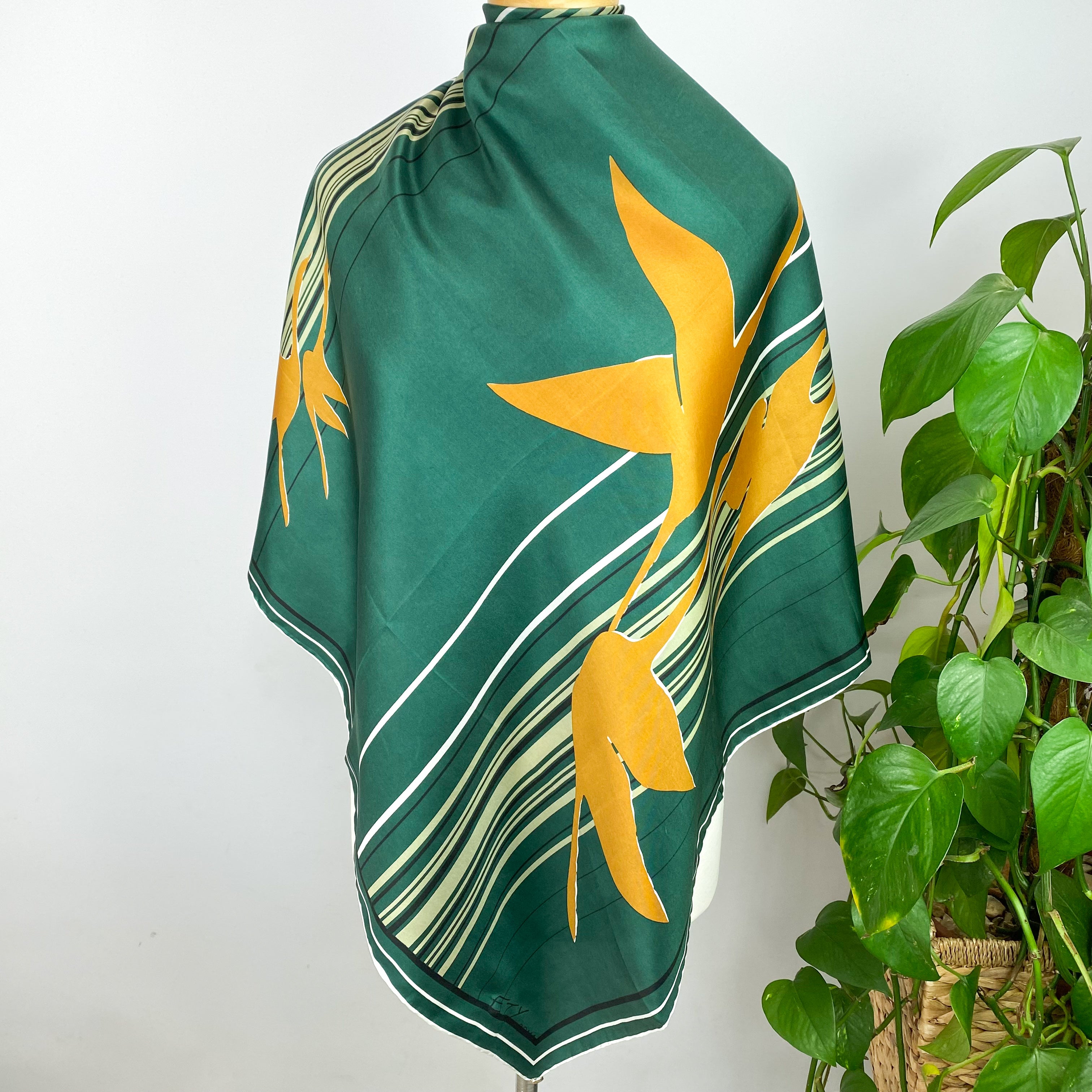 Bottle Green Silk Scarf