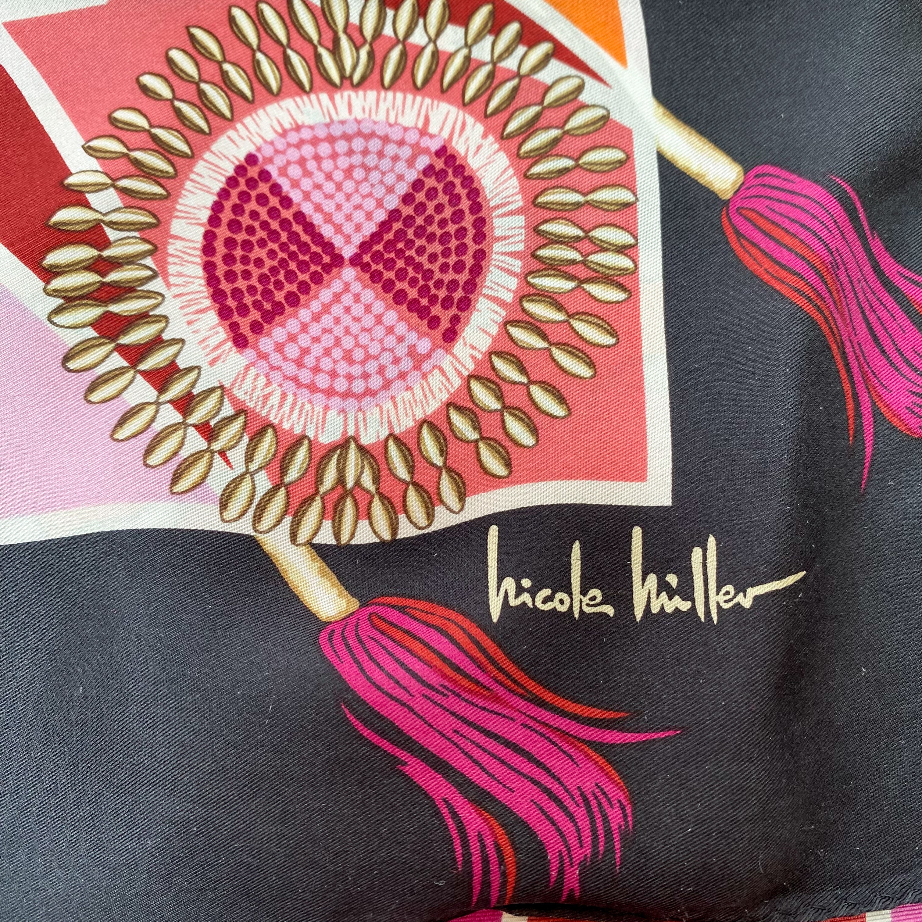Nicole Miller Abstract Silk Scarf