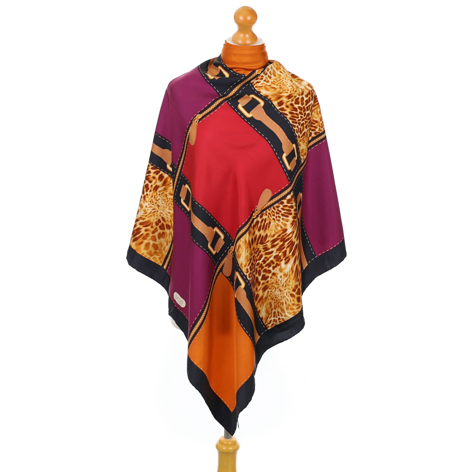 Large Basile Colourful Italian Silk Scarf