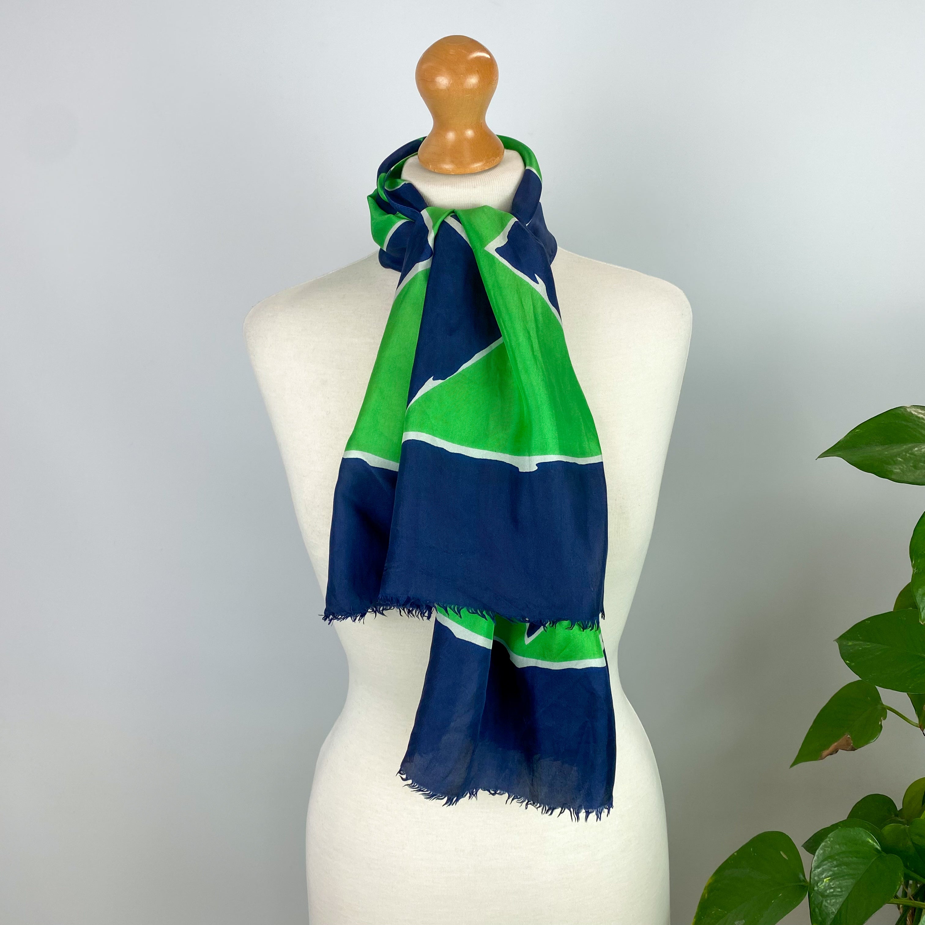 1970s Abstract Vintage Silk Scarf