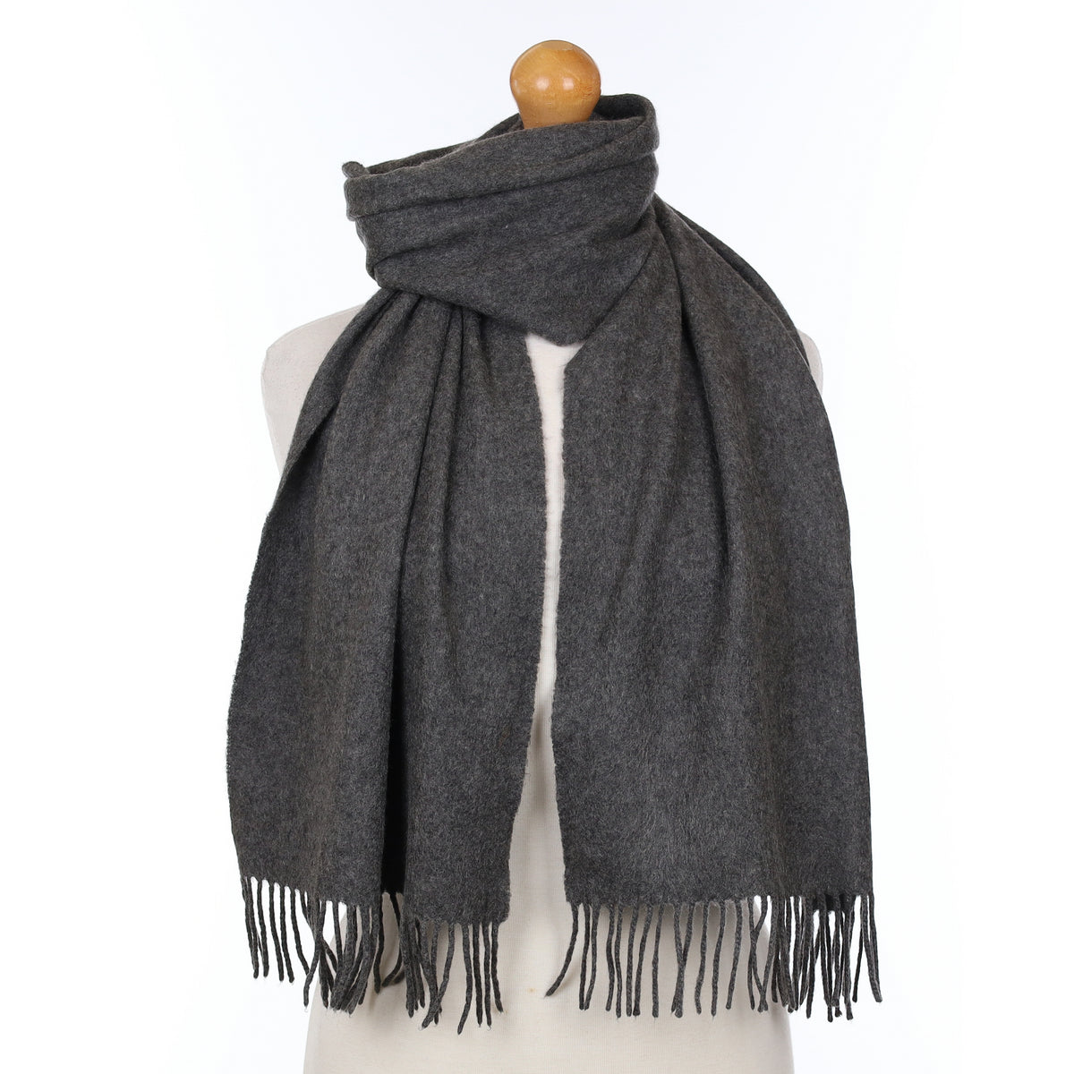 Charcoal Grey Cashmere Woven Scarf