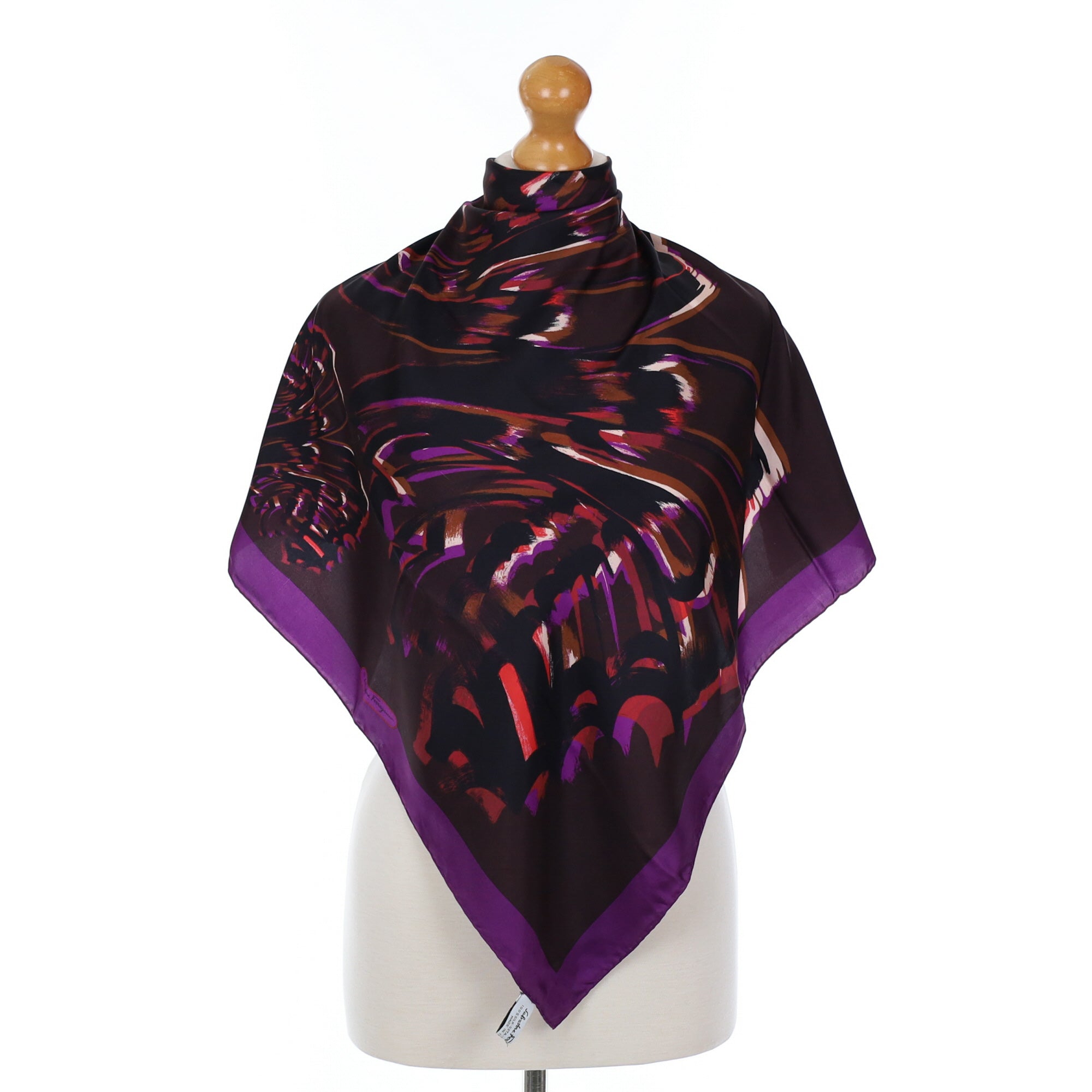 Salvatore Ferragamo Abstract Designer Silk Scarf
