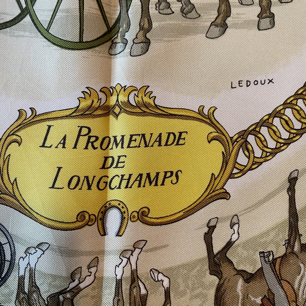 Pristine Hermès La Promenade de Longchamps Silk Scarf