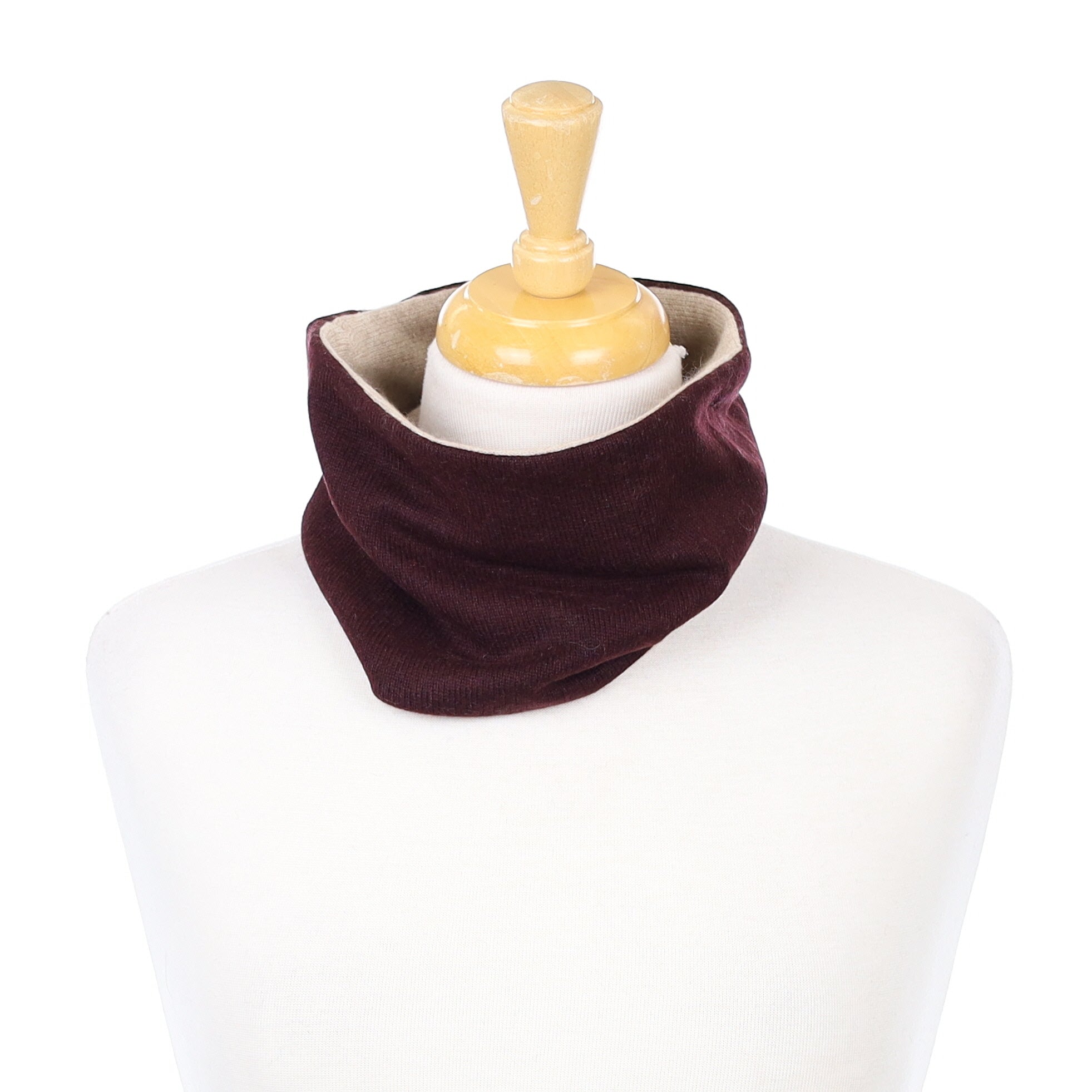 Wine Red and Oatmeal Neck Warmer