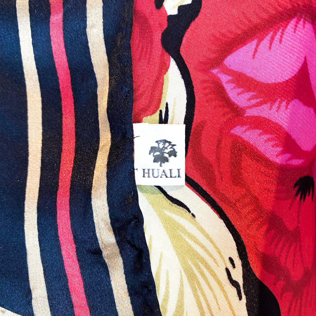 Huali Floral Pattern Silk Scarf