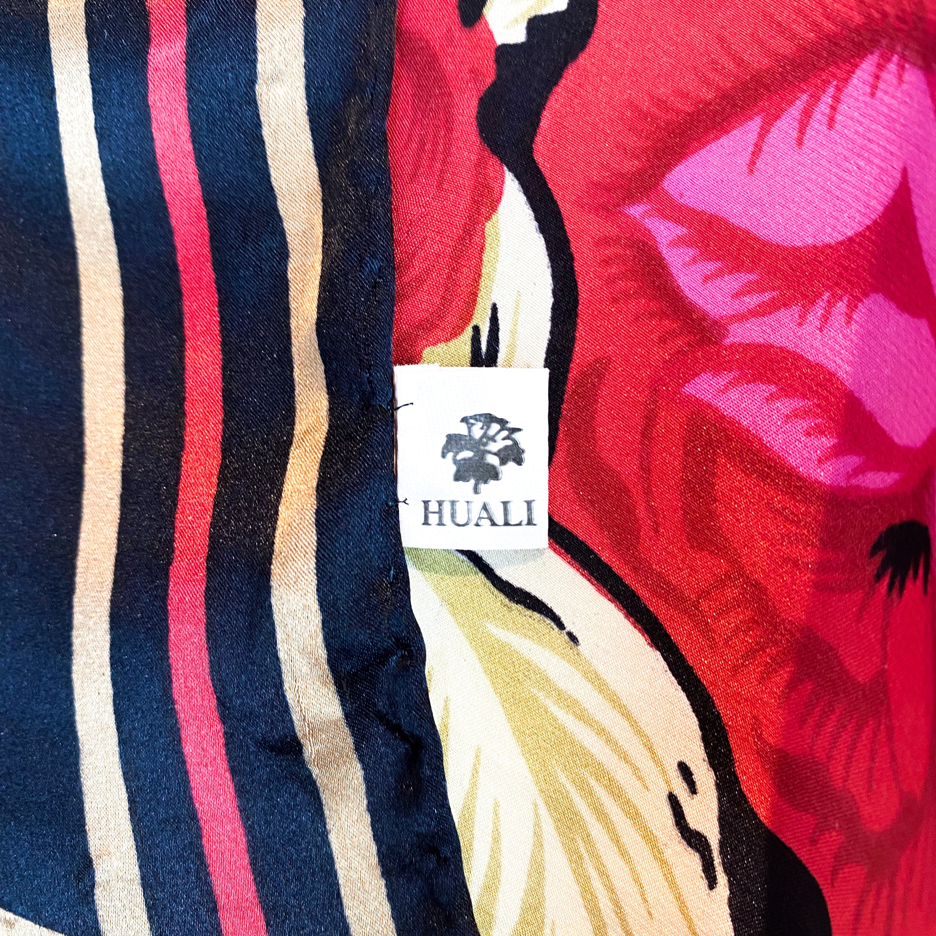 Huali Floral Pattern Silk Scarf