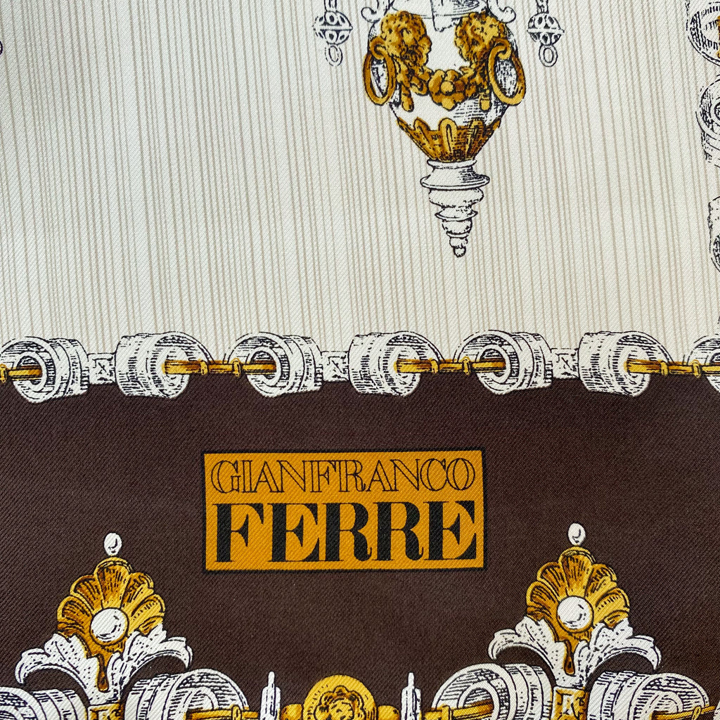 Gianfranco Ferre Ornate Silk Scarf