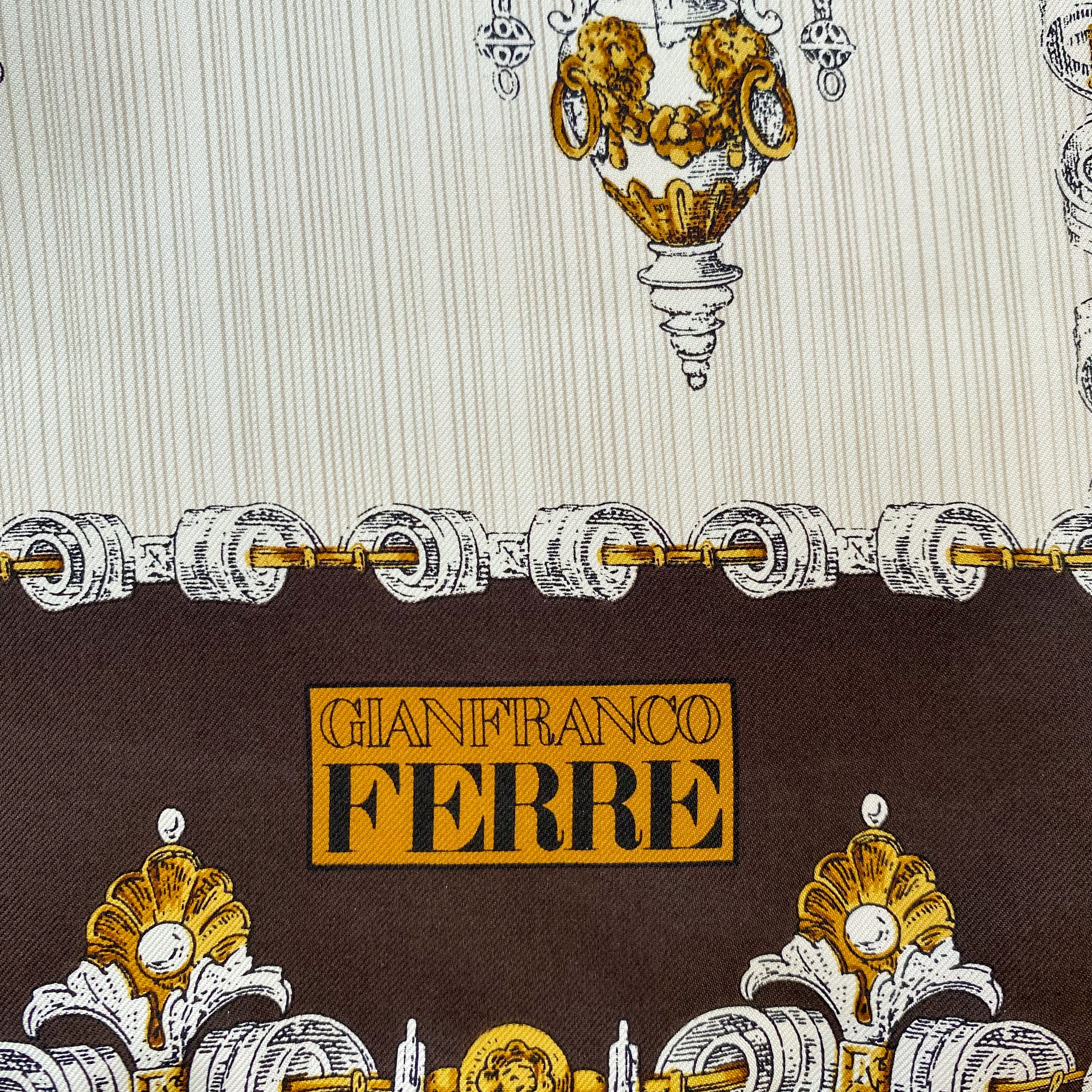 Gianfranco Ferre Ornate Silk Scarf