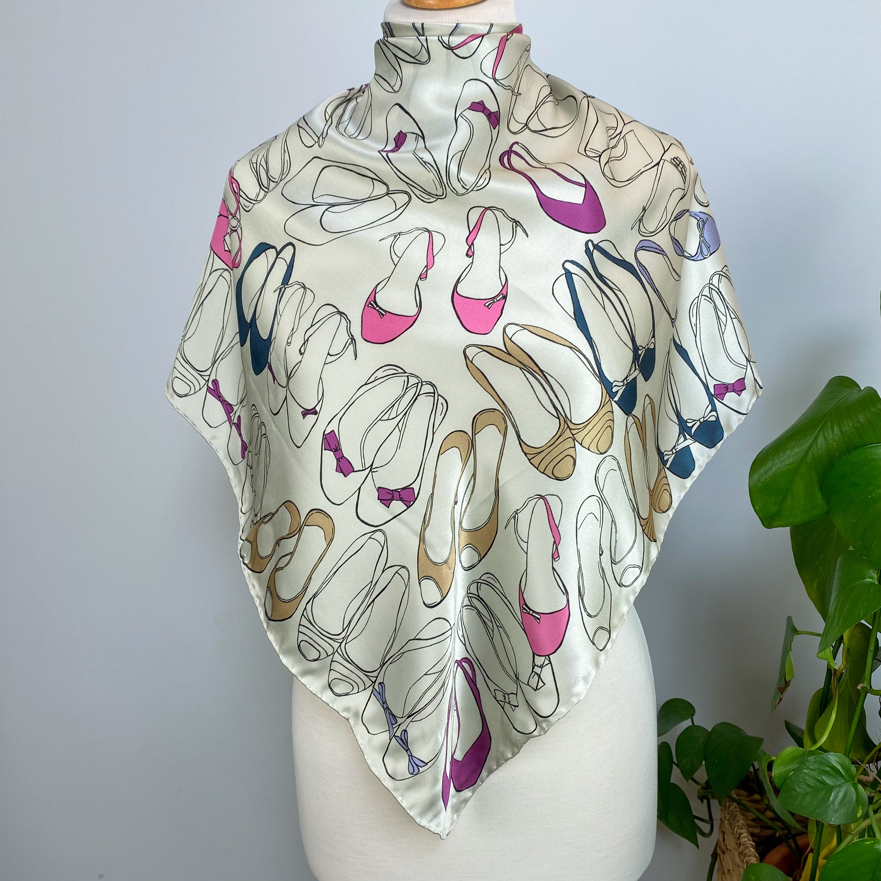 Shoe Pattern Silk Scarf