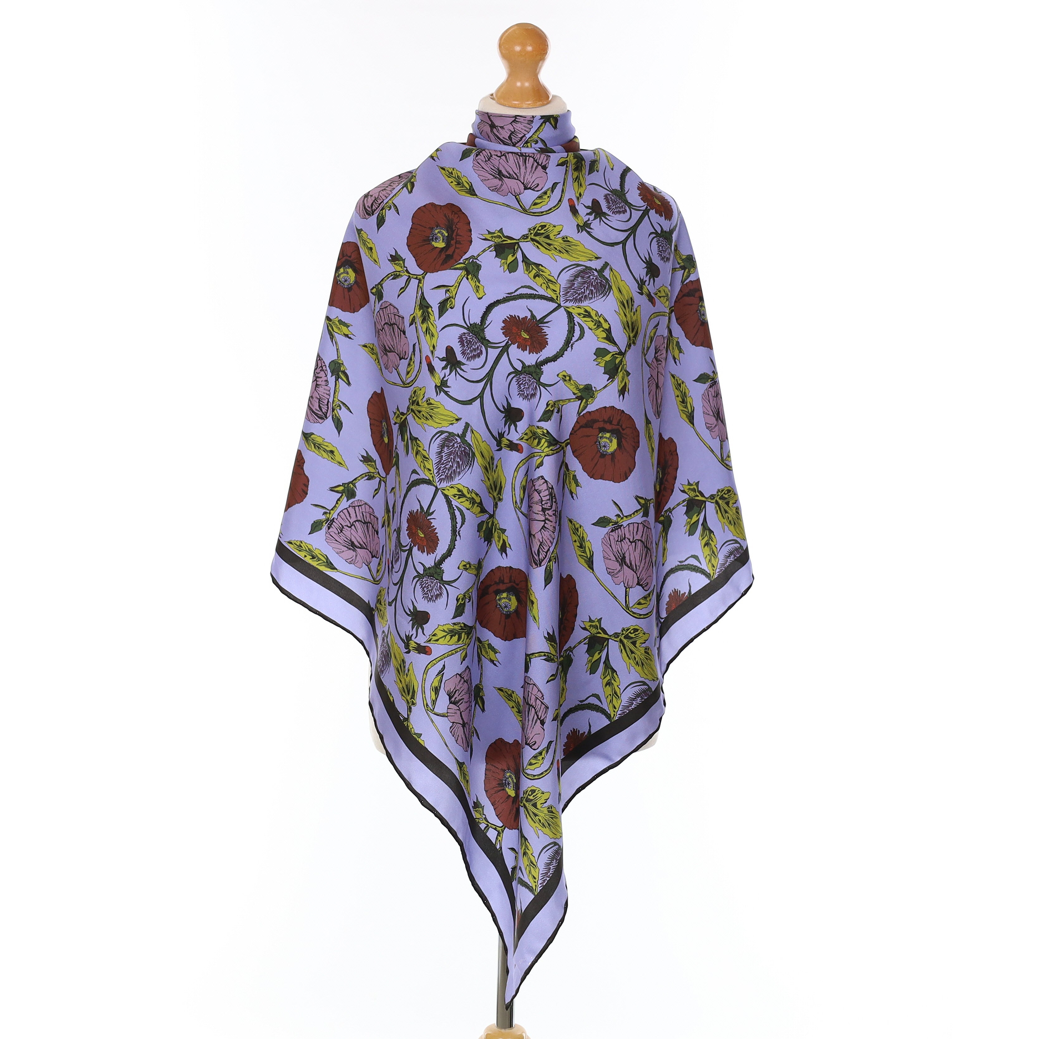 Brand New Boxed Anna Joe Purple Floral Silk Scarf