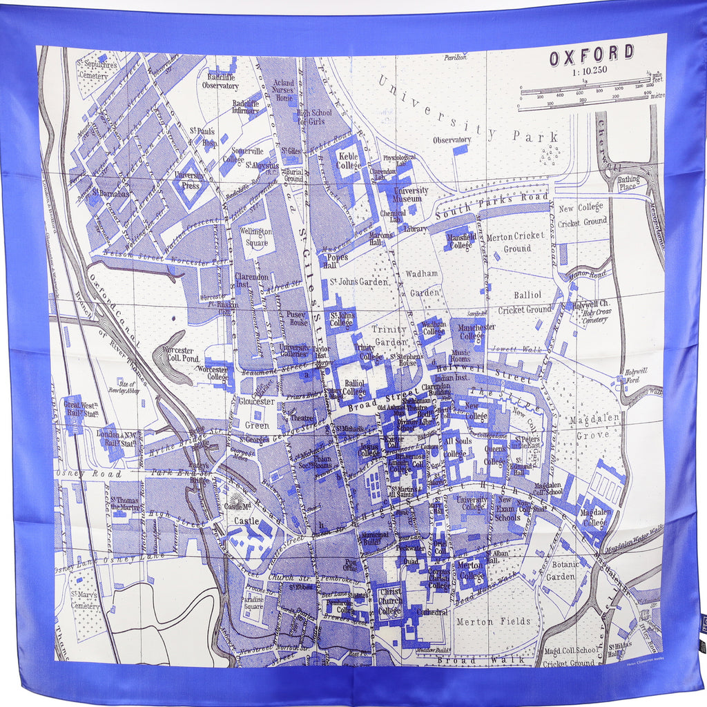 Brand New Oxford Map Silk Scarf
