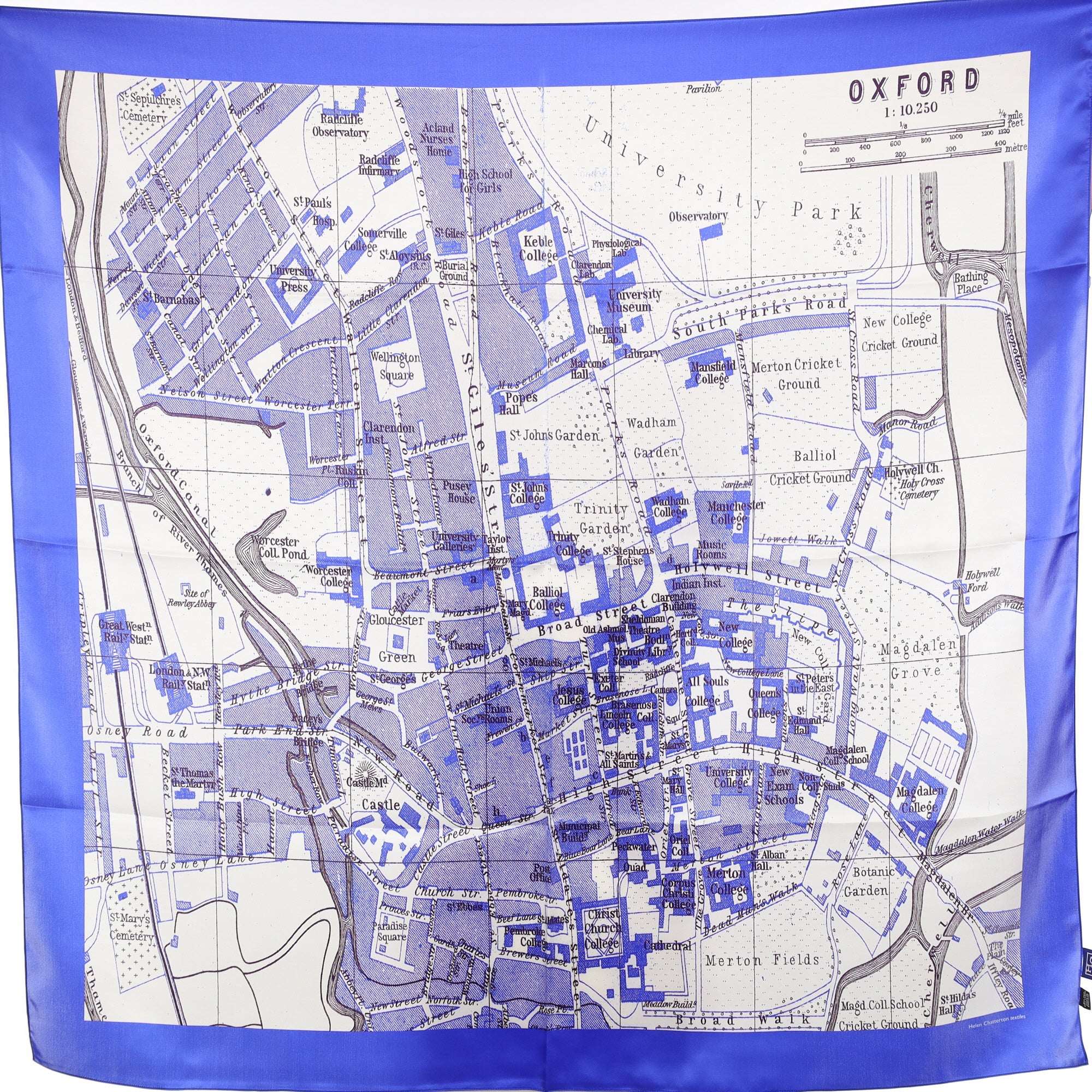 Brand New Helen Chatterton Oxford Map Silk Scarf