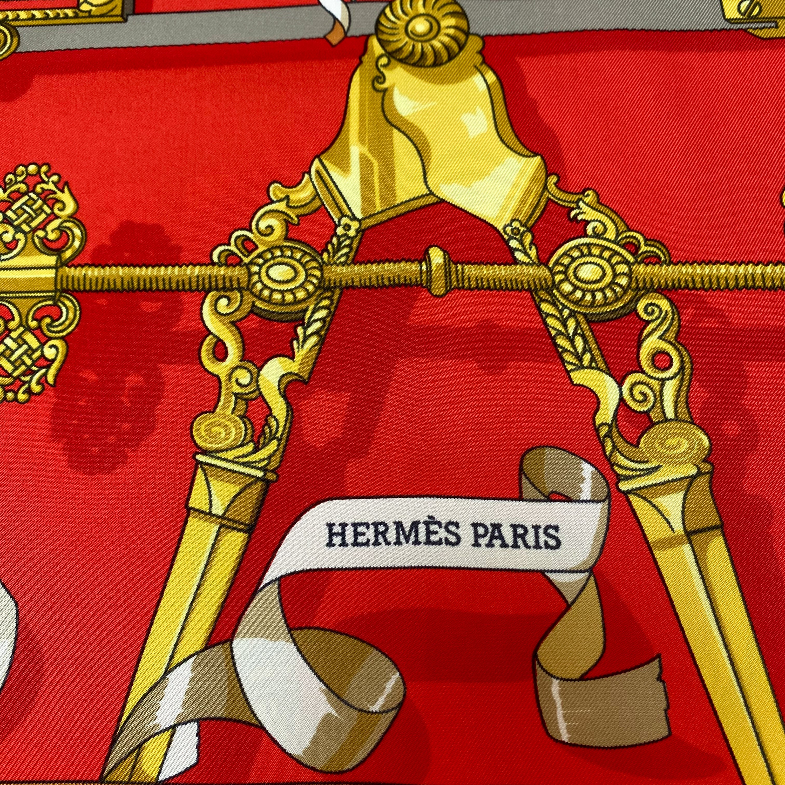 Pristine Boxed Hermes Copeaux 1998 Designer Silk Scarf