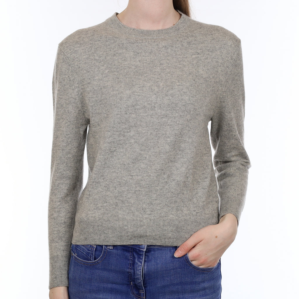 Smoke Grey Cashmere Crew Neck Jumper Extra Small