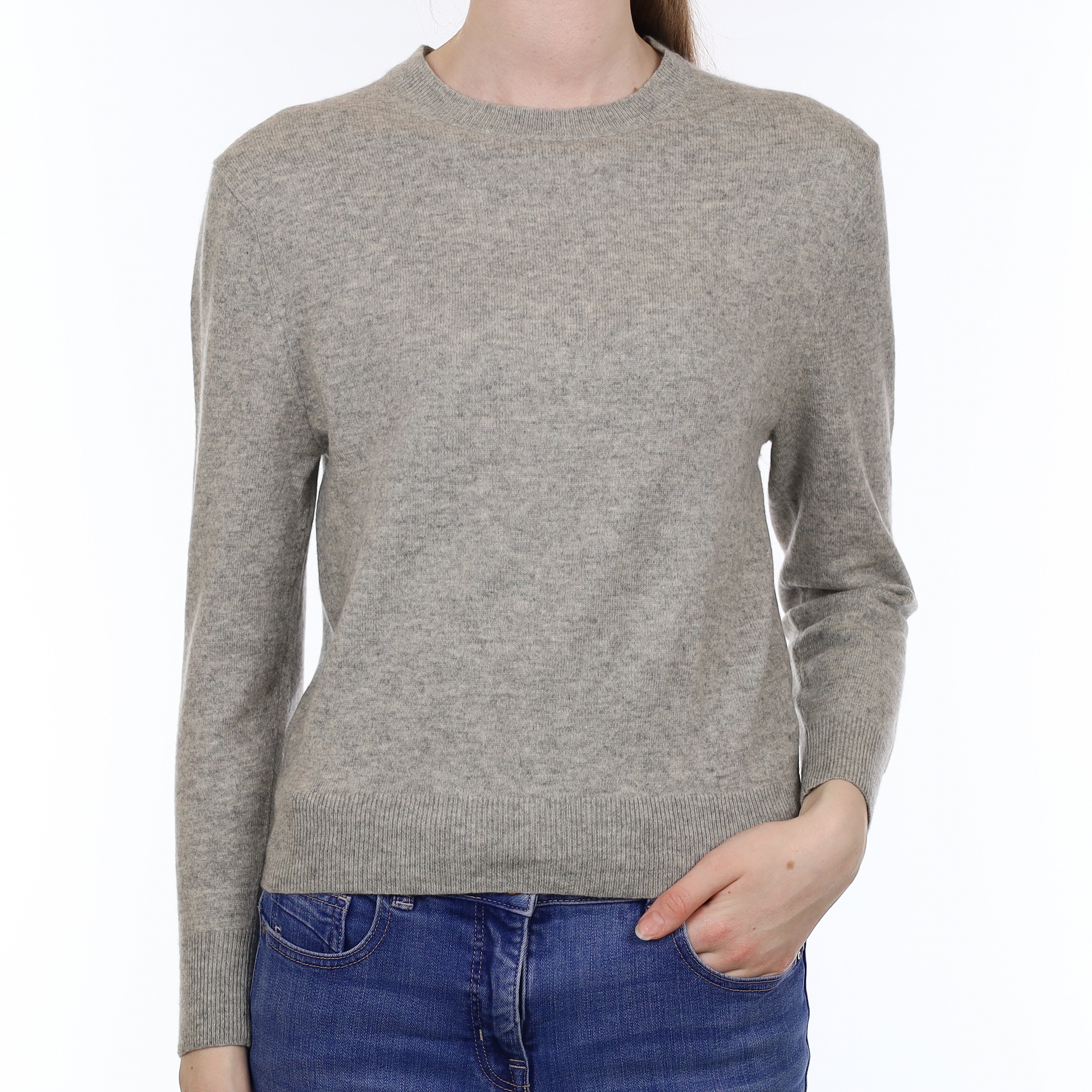 Smoke Grey Cashmere Crew Neck Jumper Extra Small