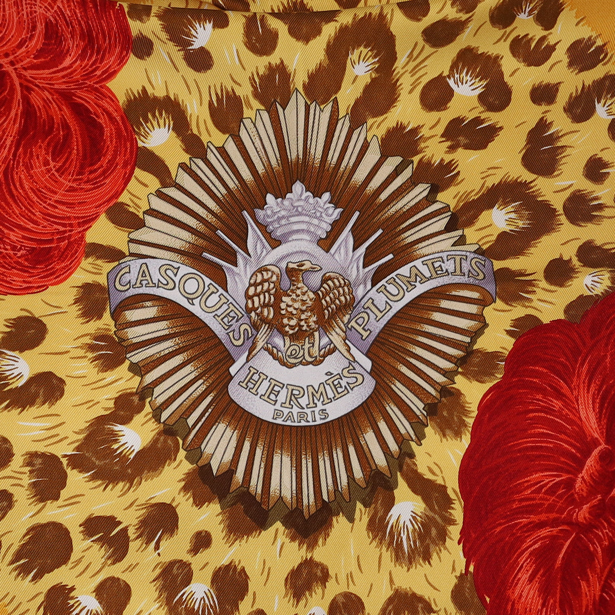 Pristine Hermès Casques et Plumets Silk Scarf