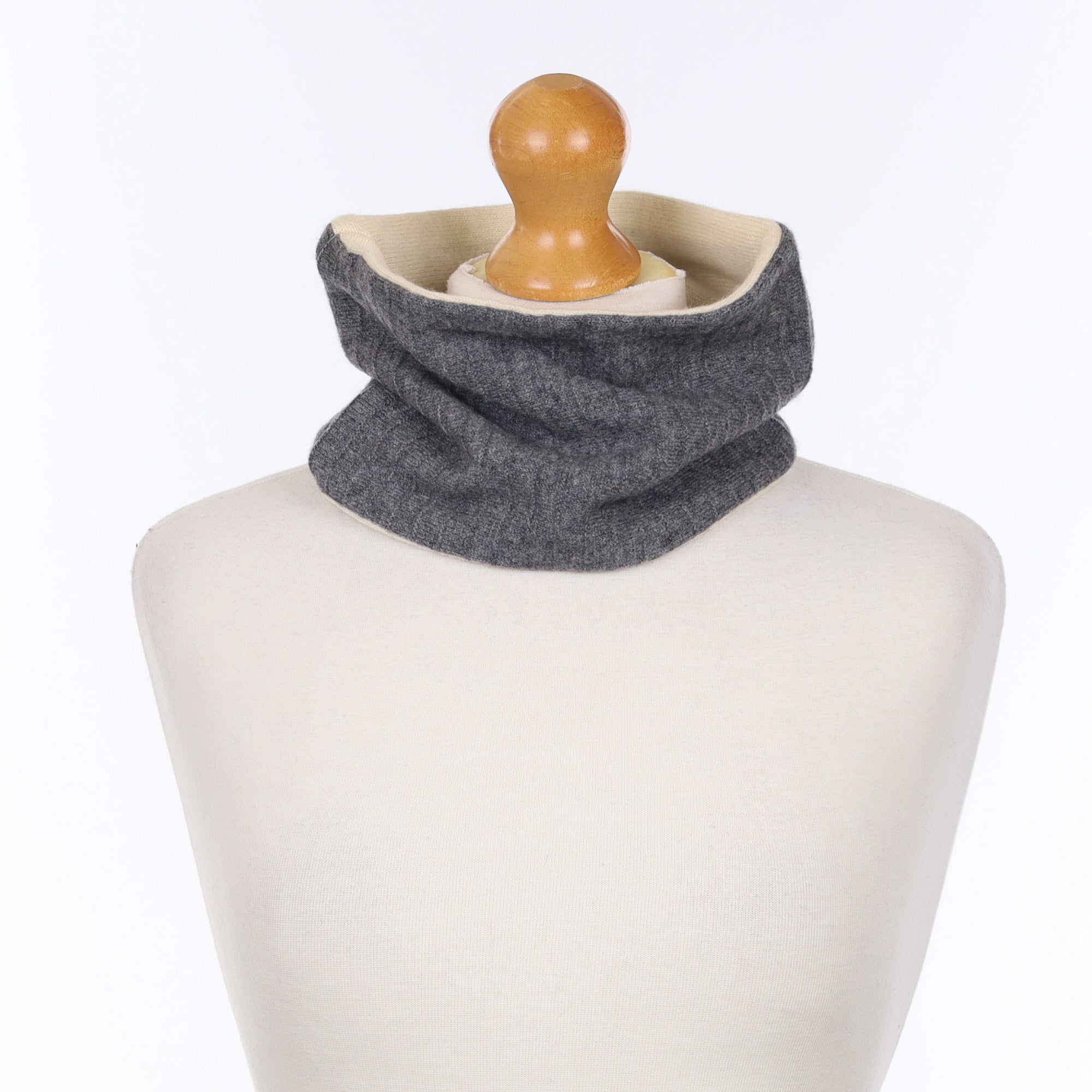 Ash Grey Rib and Vanilla Neck Warmer