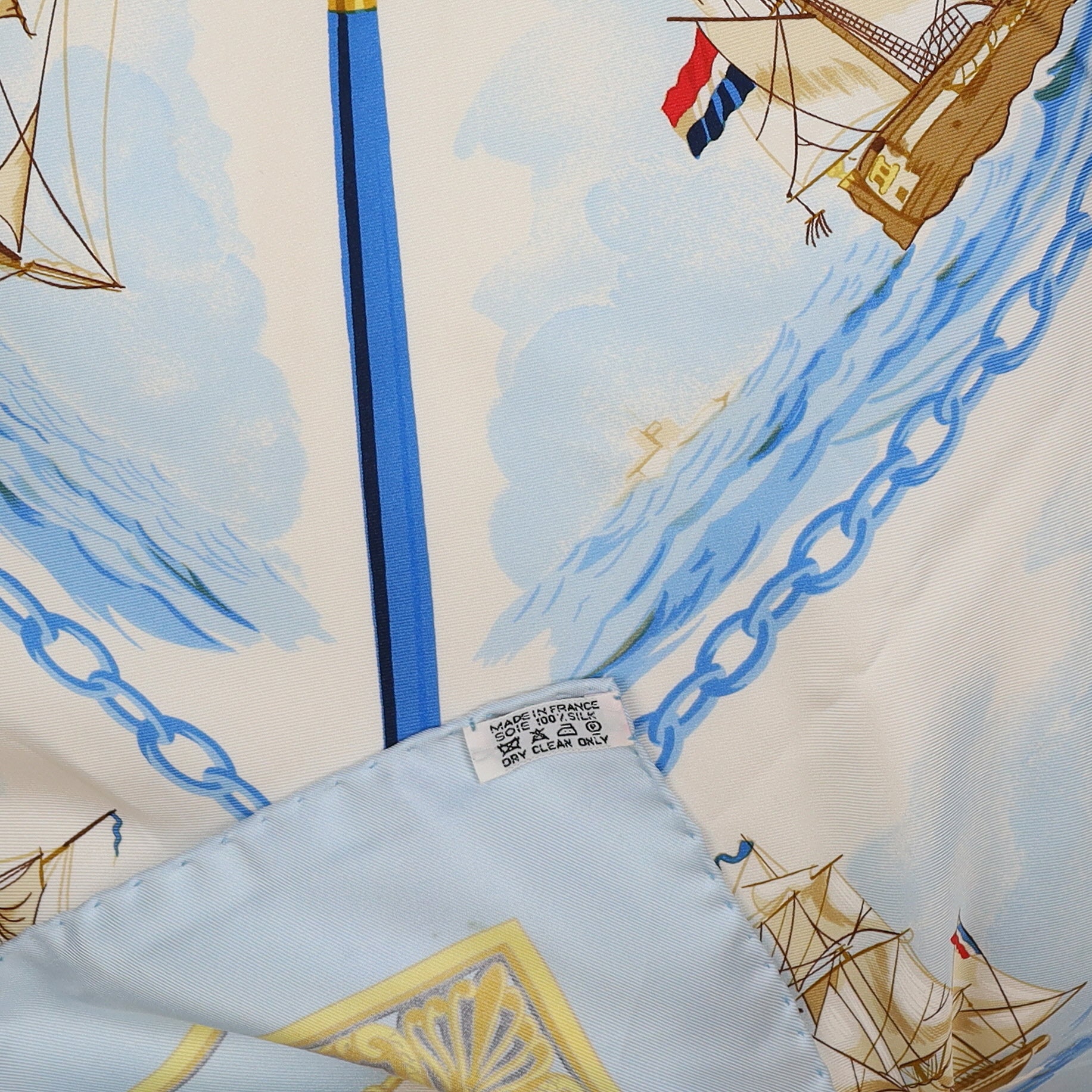 Hermès La Marine en Bois Silk Scarf