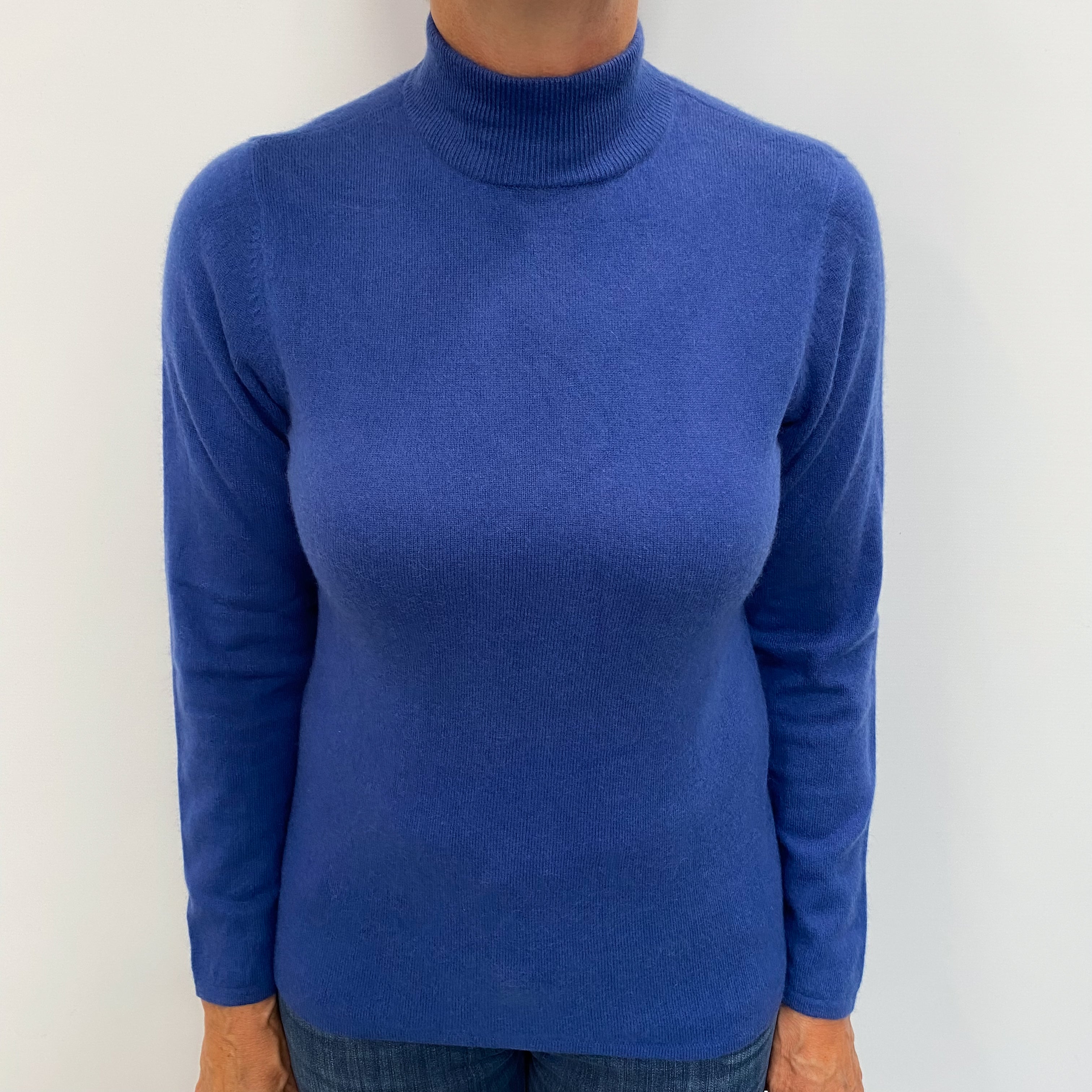 Admiral Blue Cashmere Turtle Neck Jumper Medium