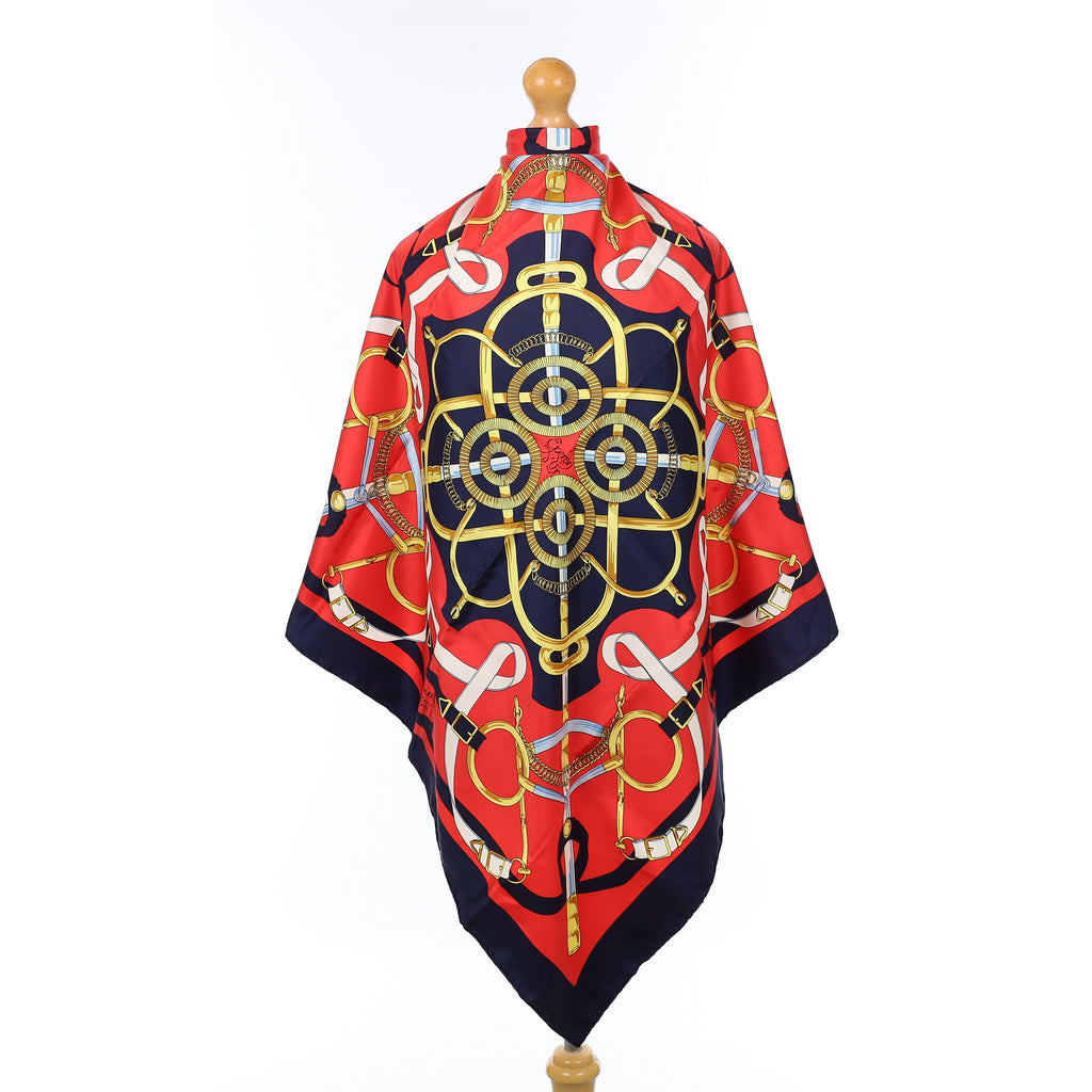 Brand New Boxed Hermès Eperon D’or Silk Scarf