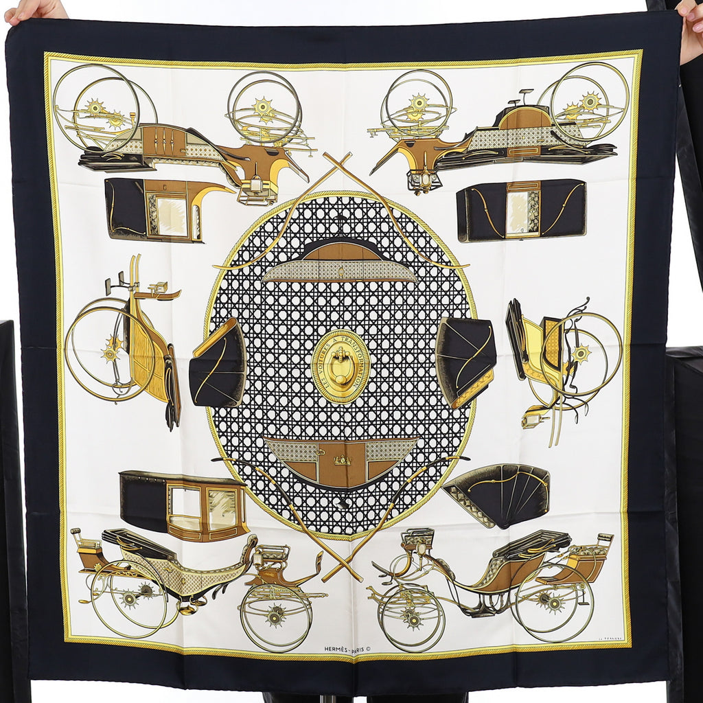 Unworn Hermès Les Voitures a Transformation Silk Scarf