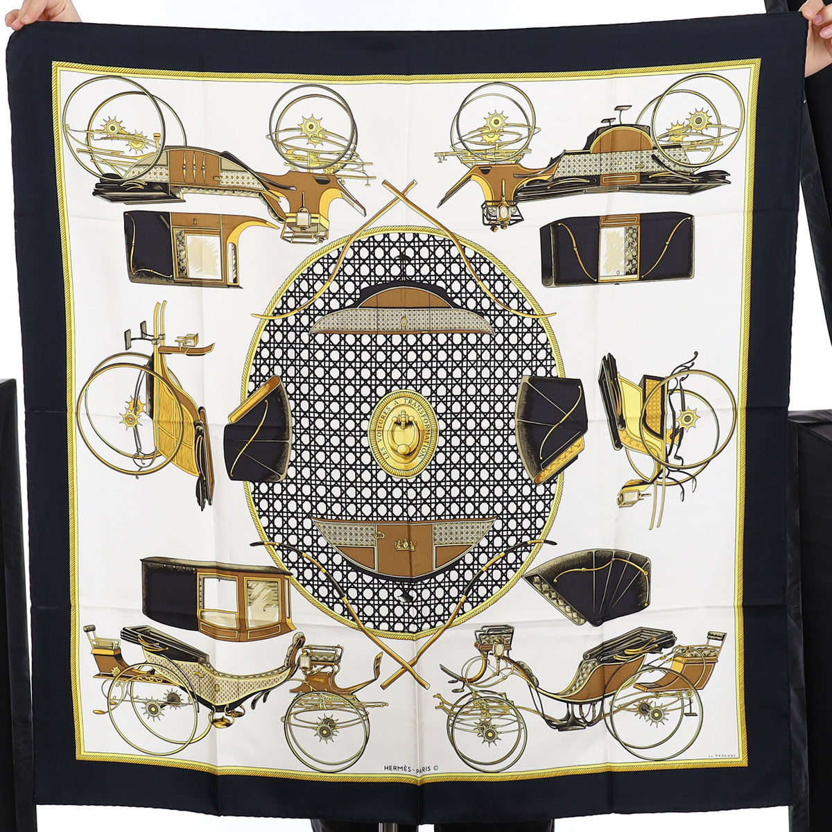 Unworn Hermès Les Voitures a Transformation Silk Scarf
