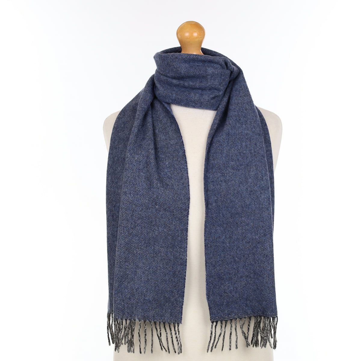 Denim Blue Cashmere Woven Scarf