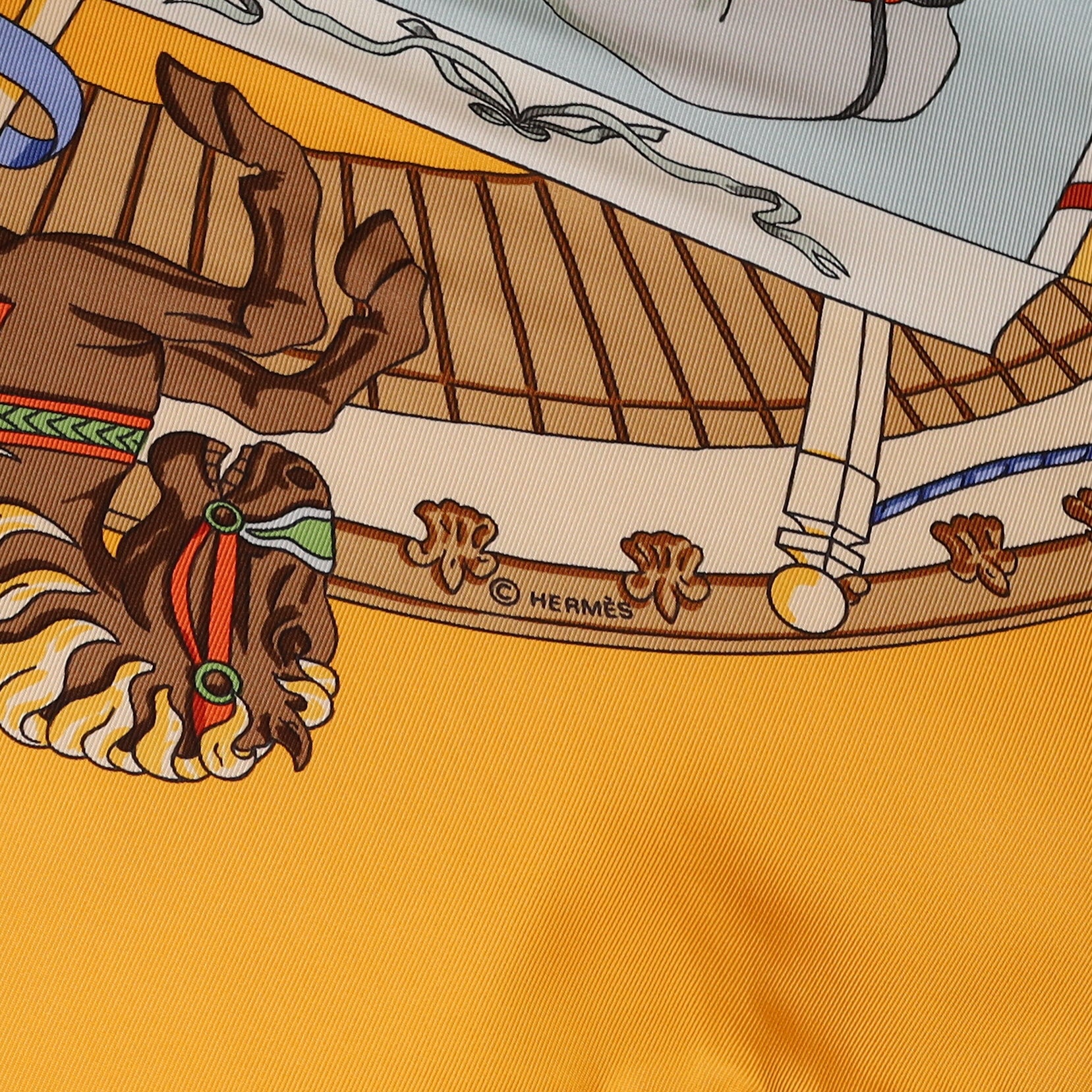 Brand New Boxed Hermès Musée Vivant du Cheval Chantilly Silk Scarf