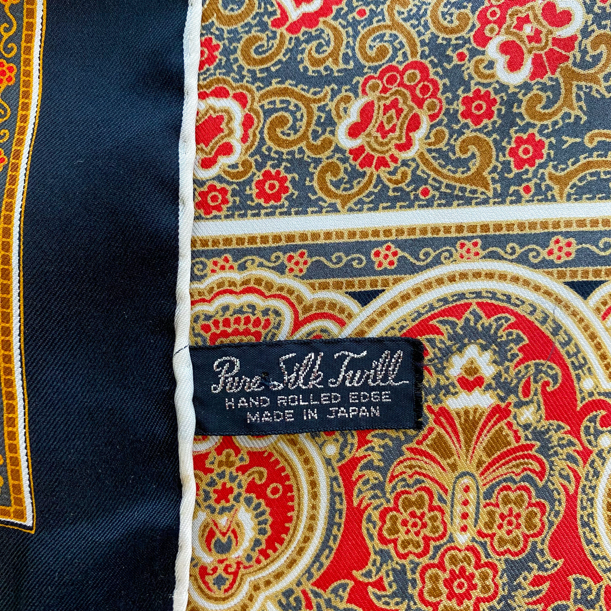 1970s Paisley Vintage Silk Scarf